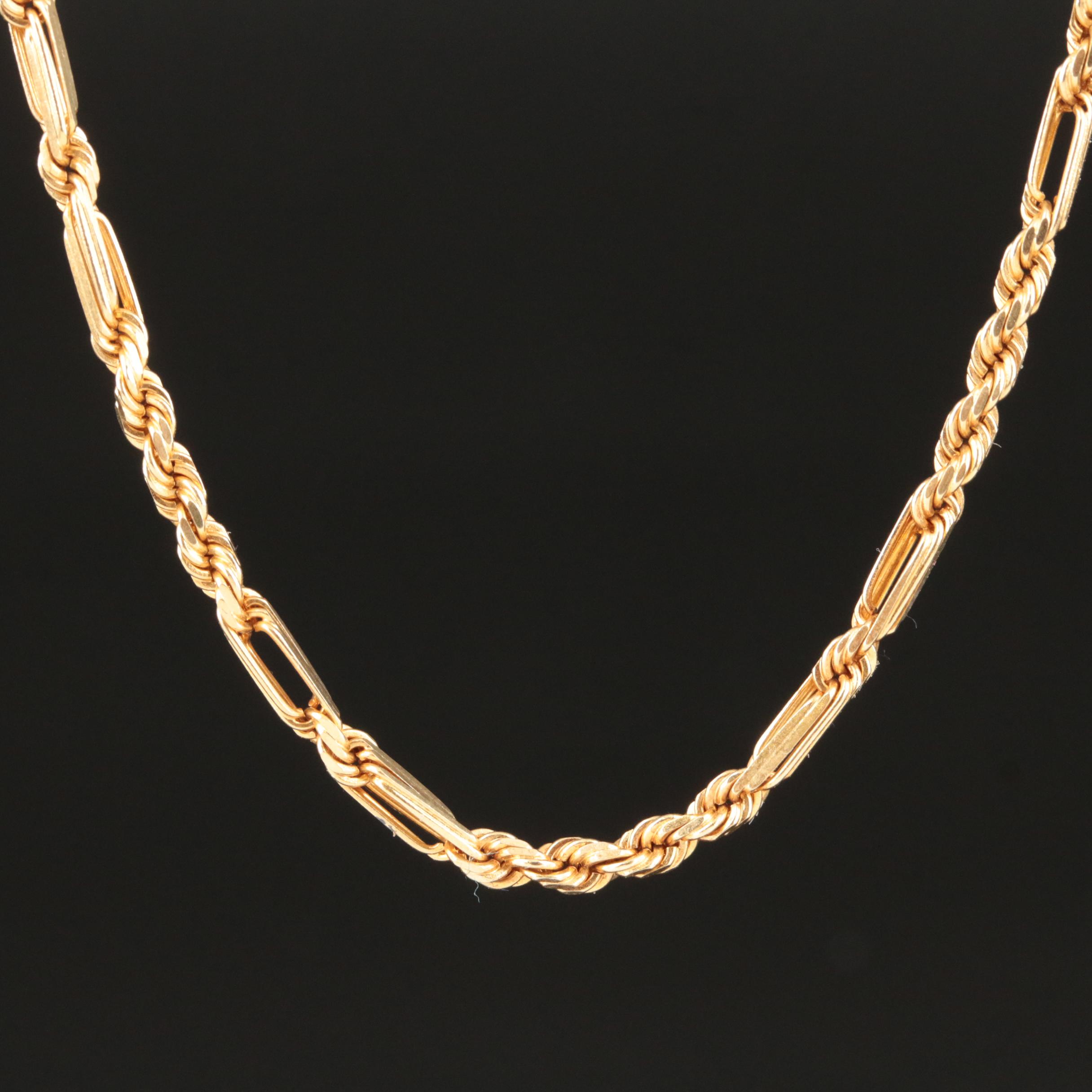 14K Fancy Rope Chain Necklace