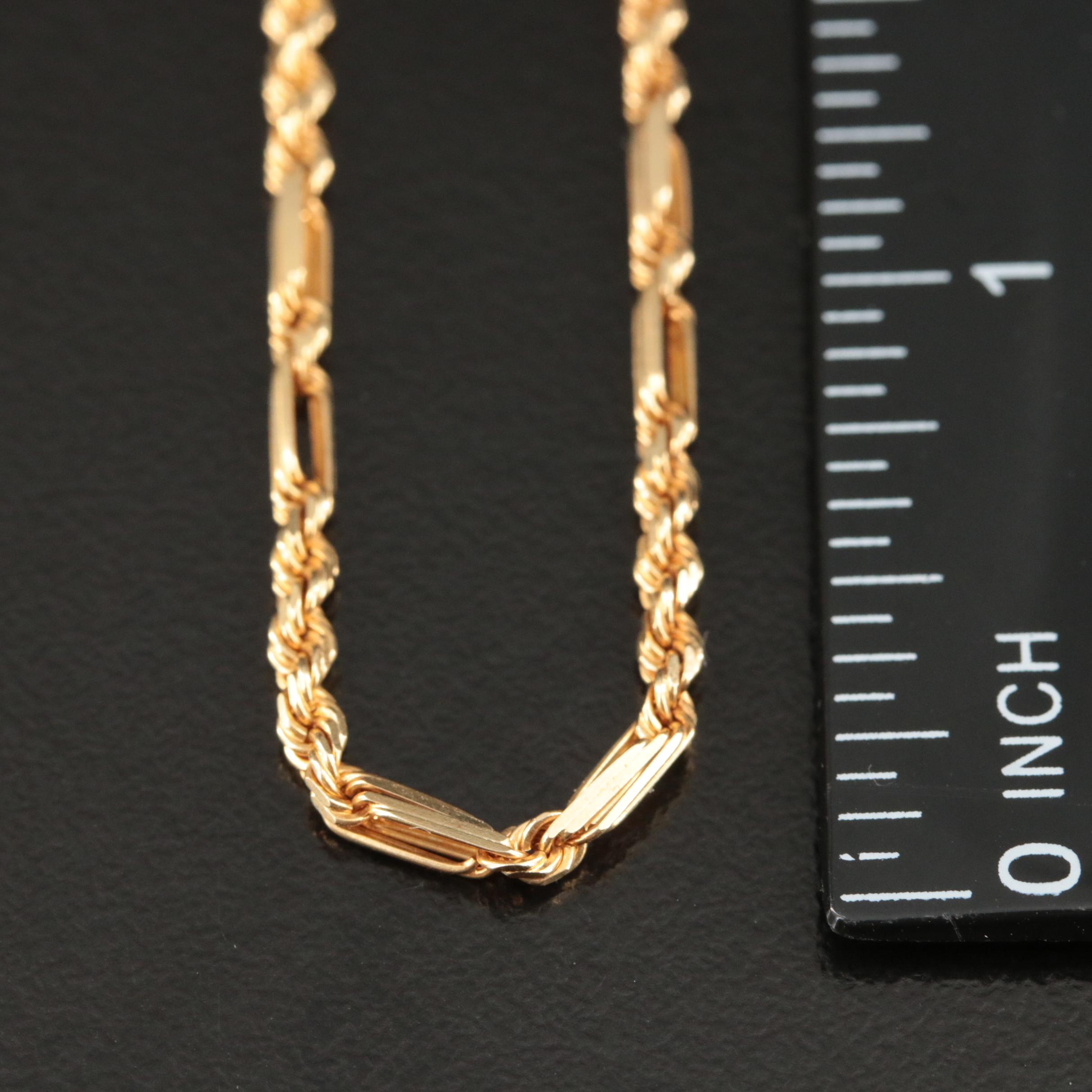 14K Fancy Rope Chain Necklace