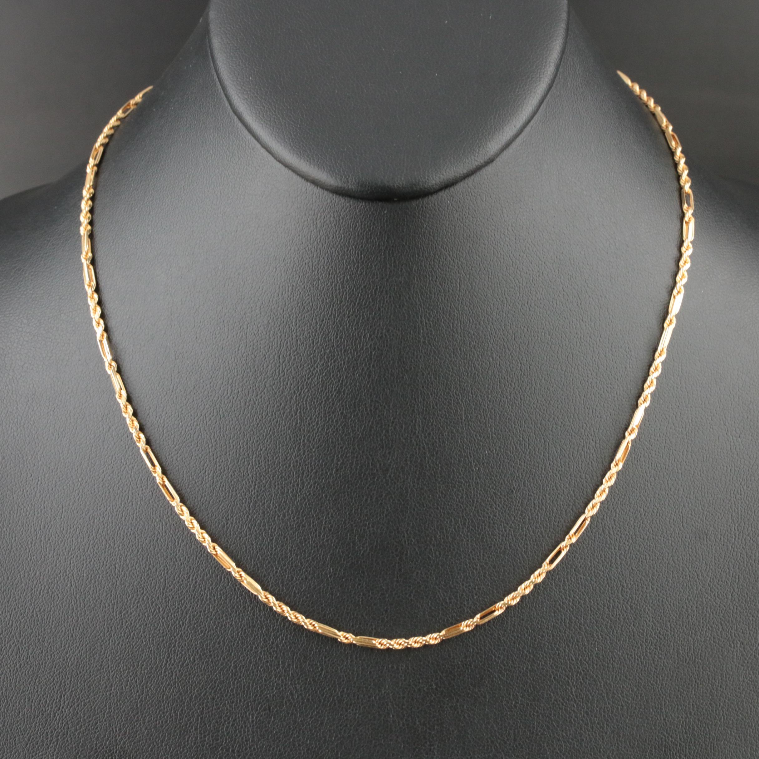 14K Fancy Rope Chain Necklace