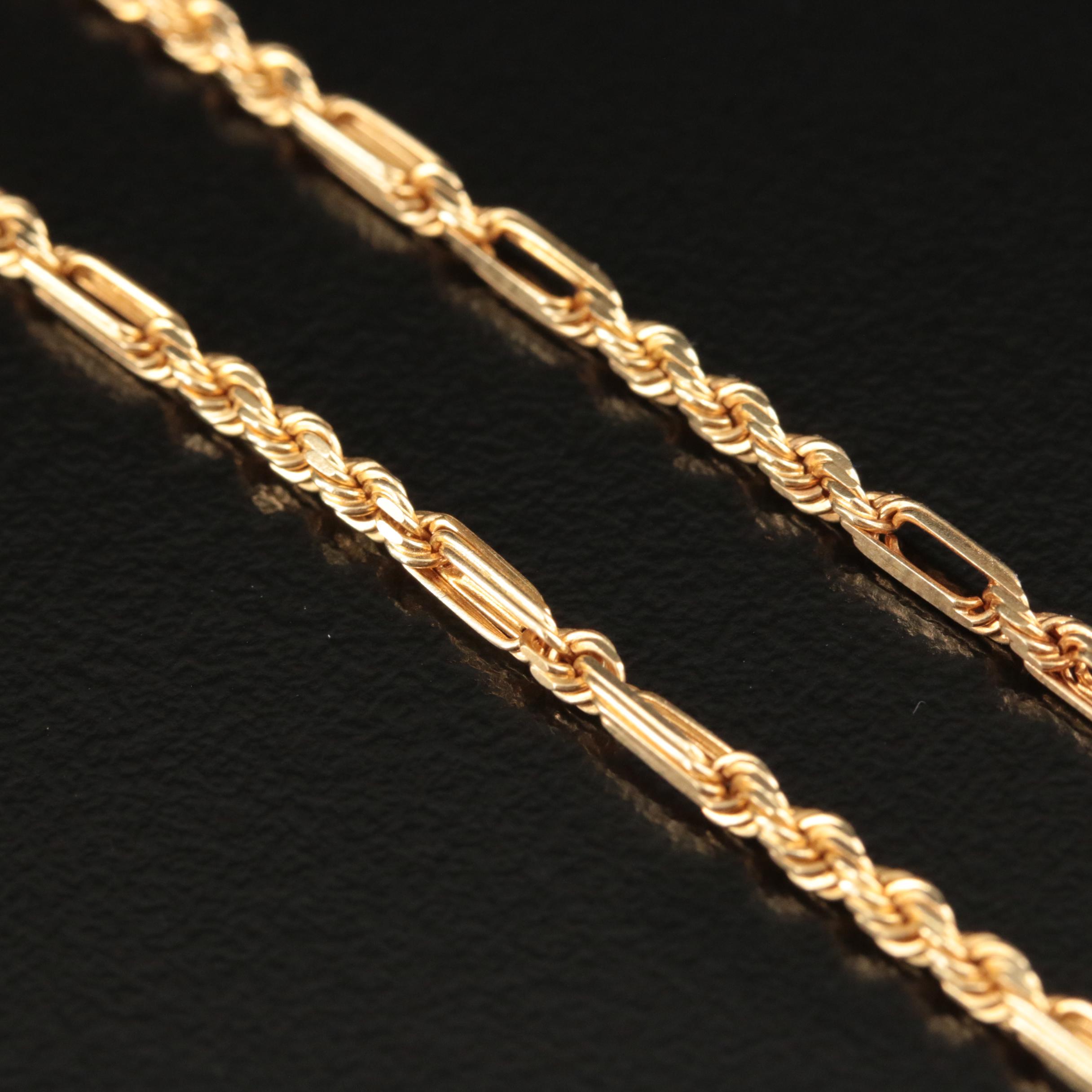 14K Fancy Rope Chain Necklace