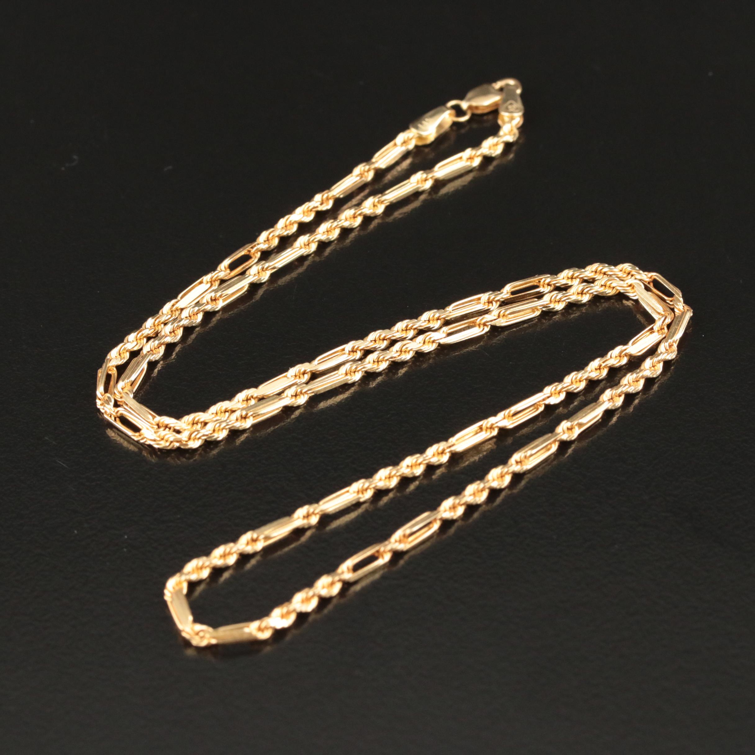 14K Fancy Rope Chain Necklace