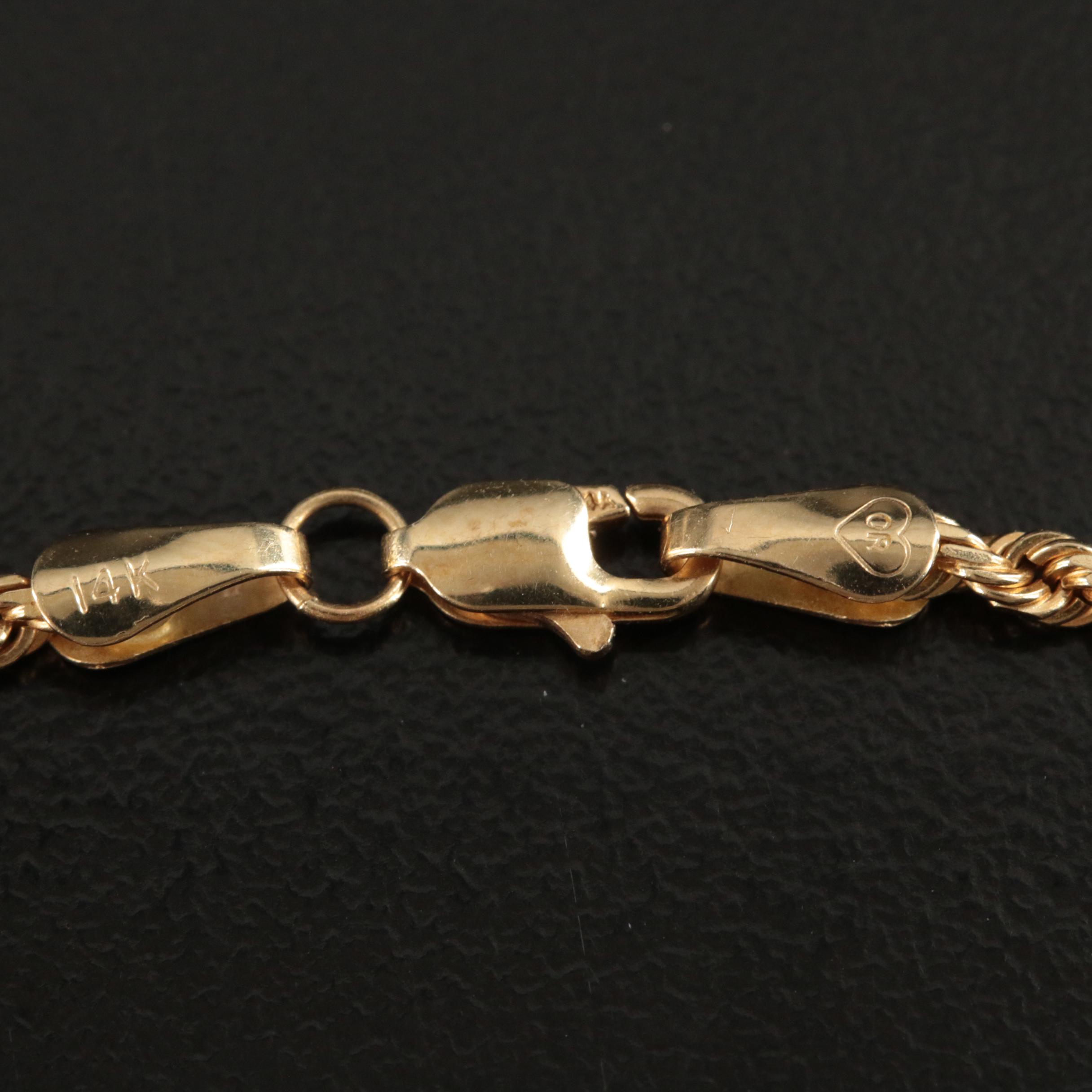 14K Fancy Rope Chain Necklace