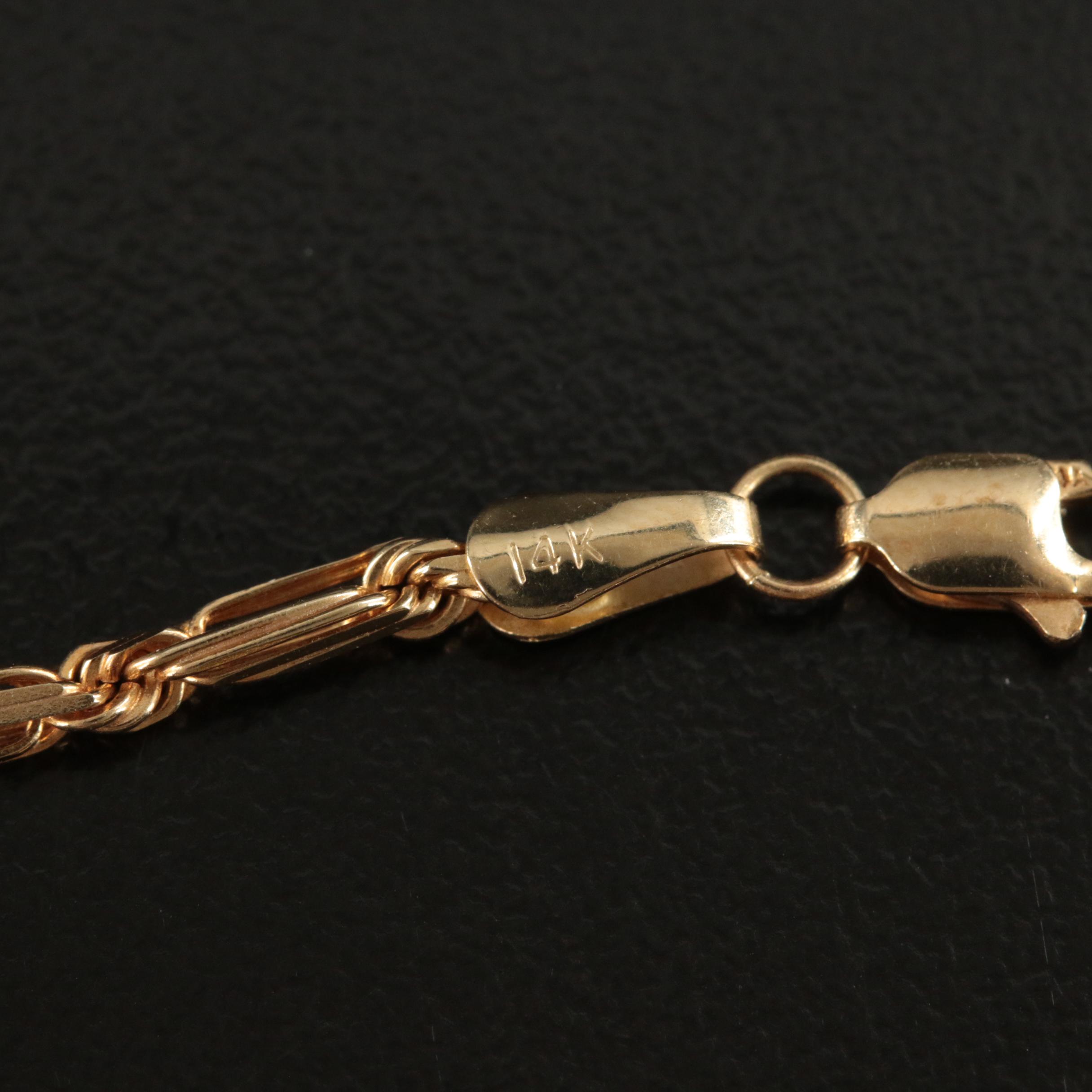 14K Fancy Rope Chain Necklace