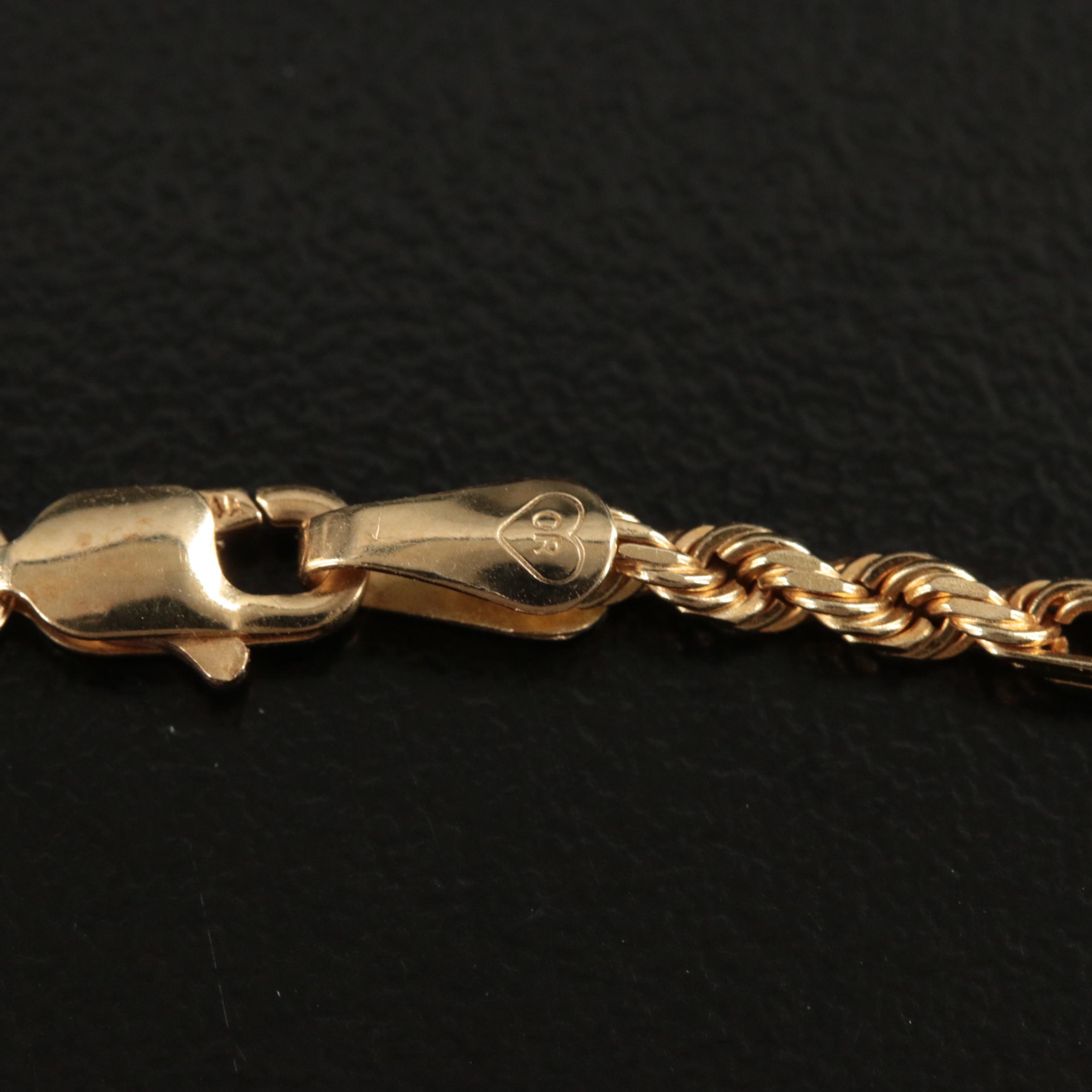 14K Fancy Rope Chain Necklace