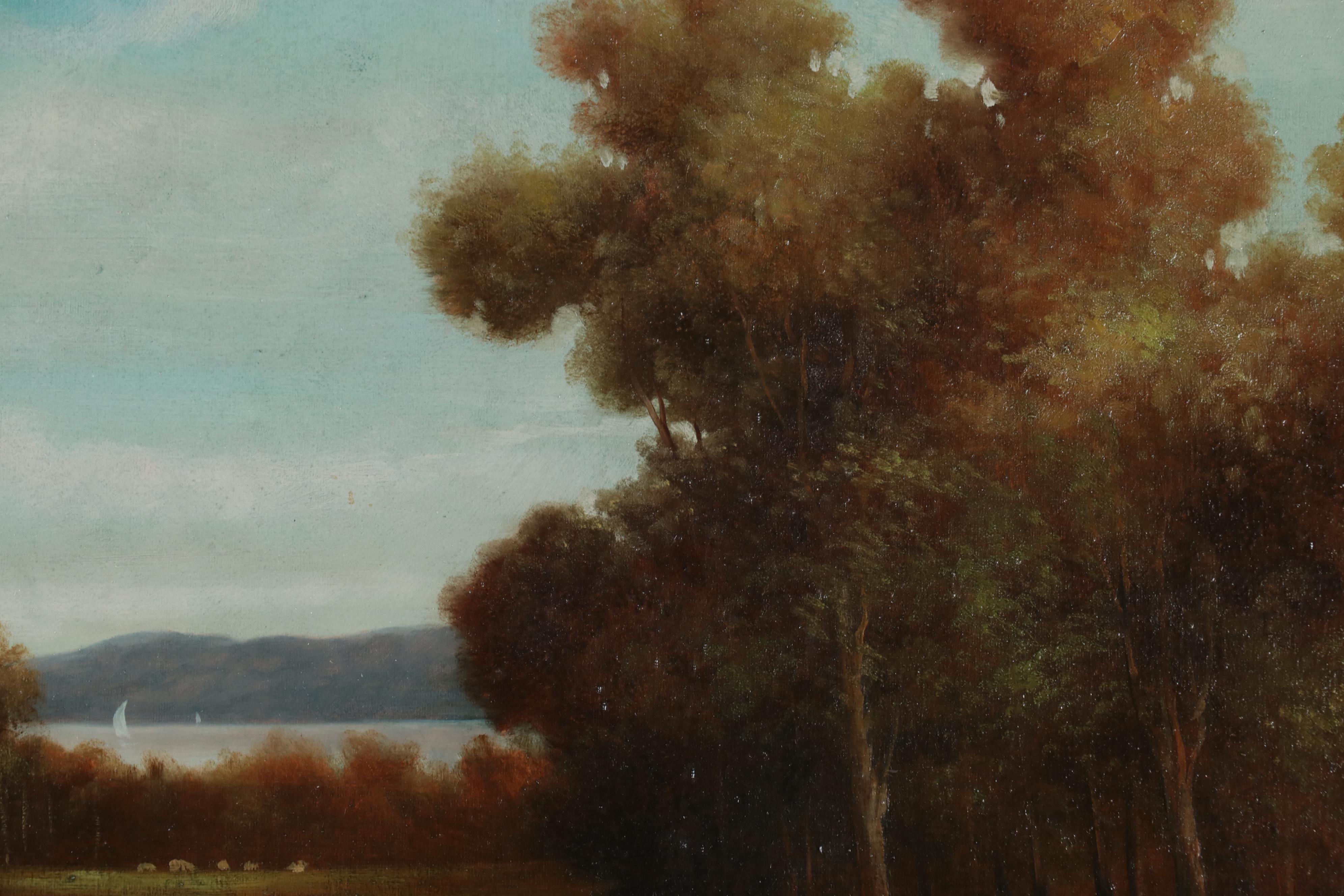 Oil Painting of Sweeping Pastoral Landscape