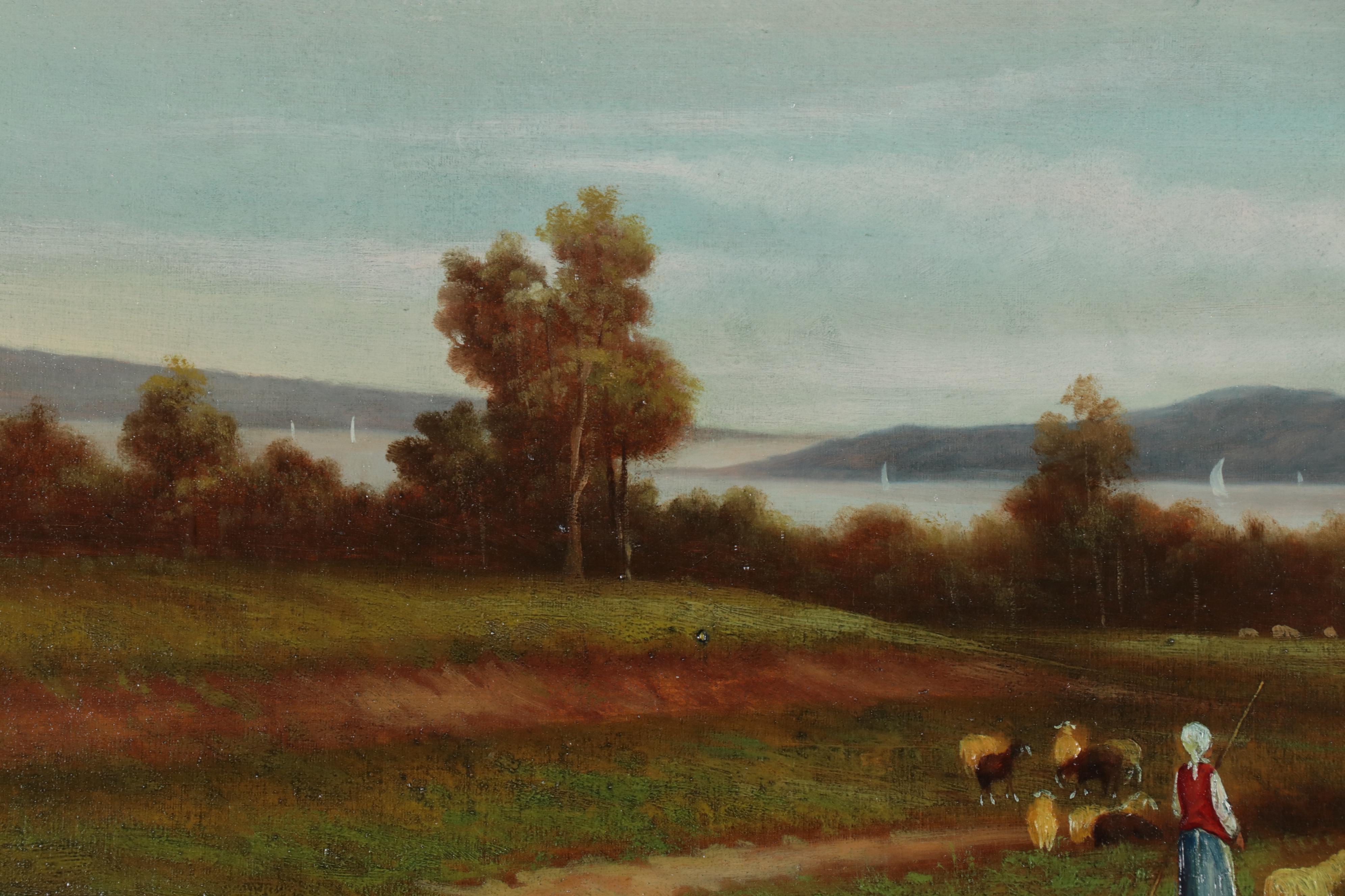 Oil Painting of Sweeping Pastoral Landscape