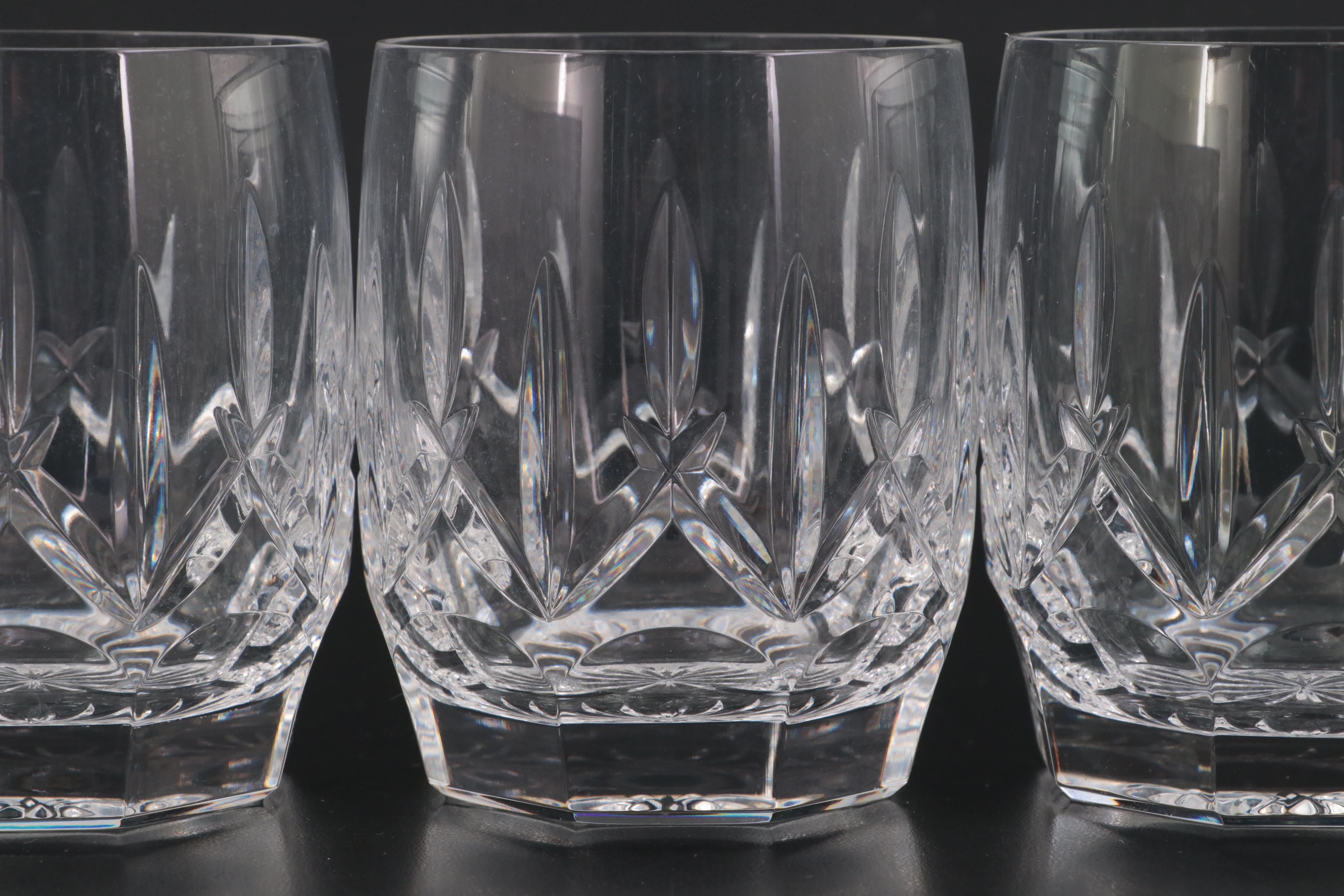 Waterford Crystal "Lismore" and "Westhampton" Double Old Fashioned Glasses