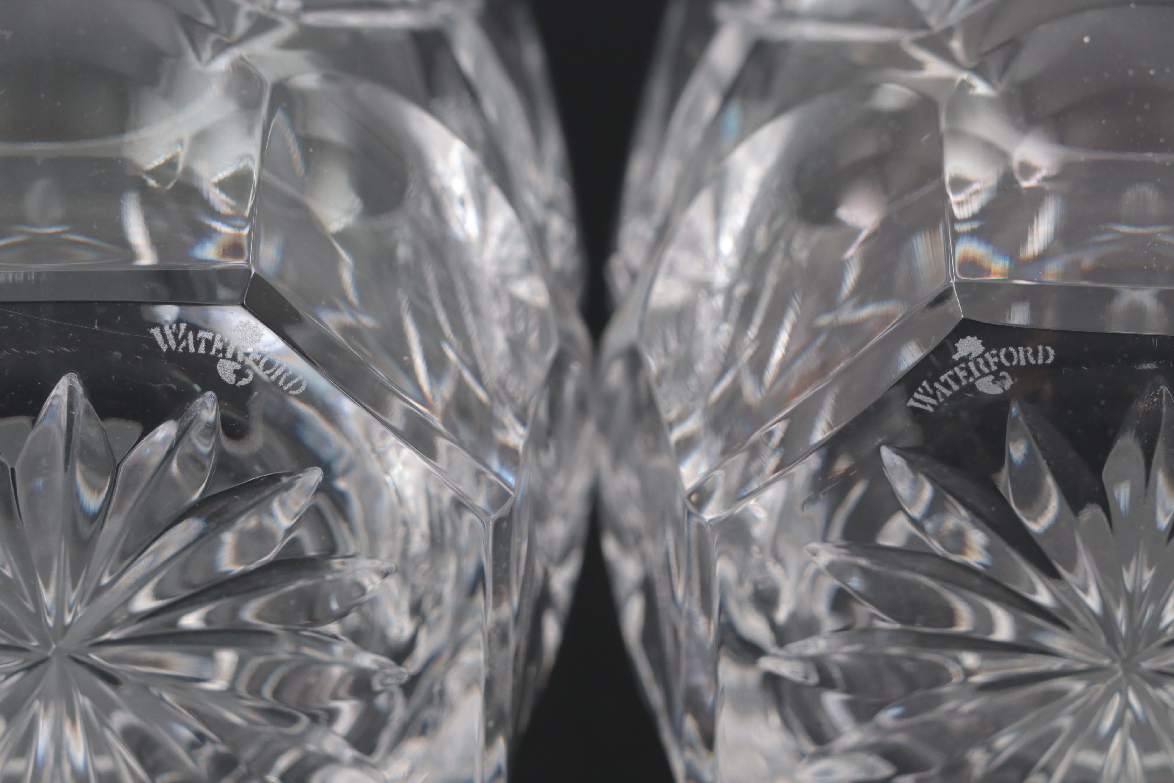 Waterford Crystal "Lismore" and "Westhampton" Double Old Fashioned Glasses