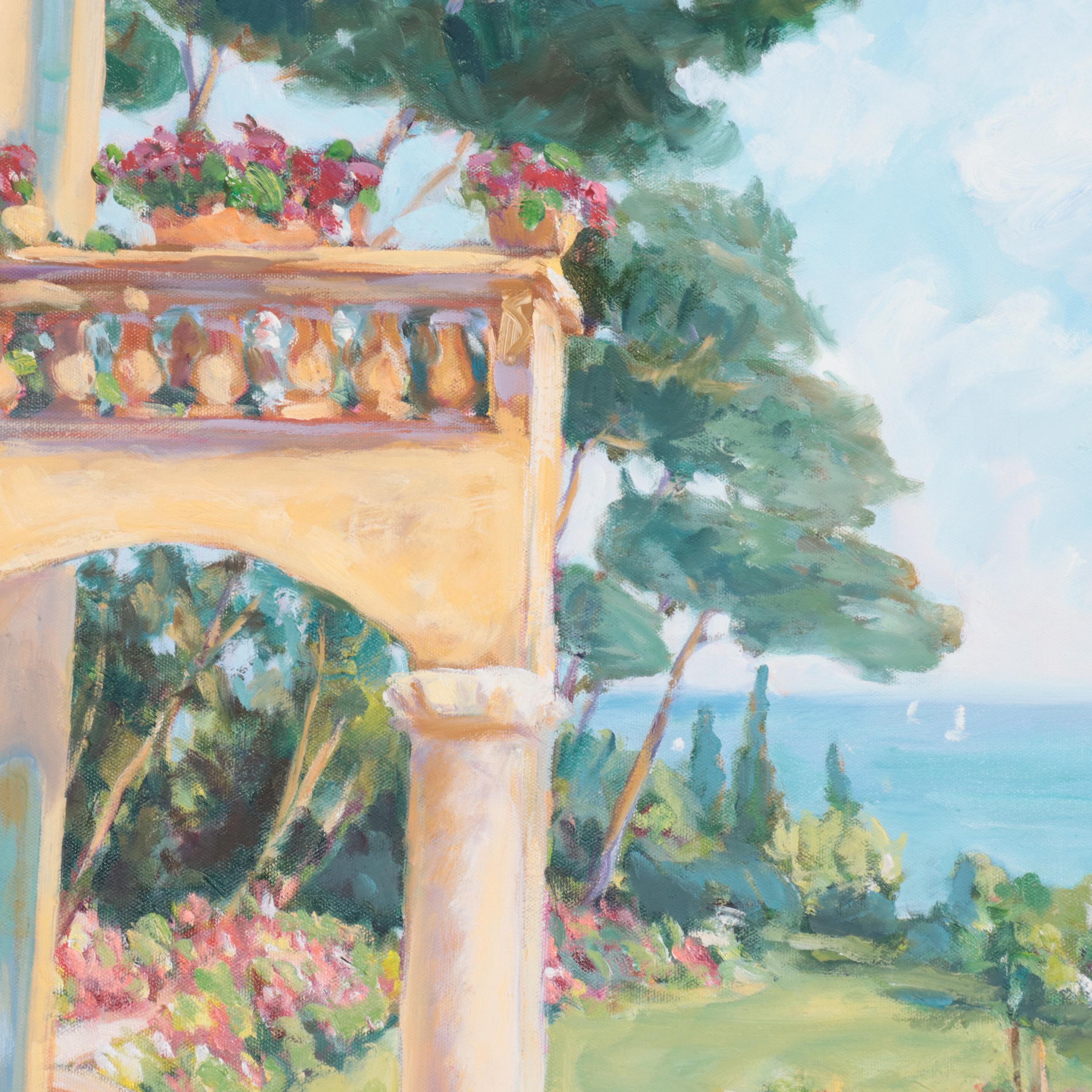 Suzanne French Luker Oil Painting of Garden Scene