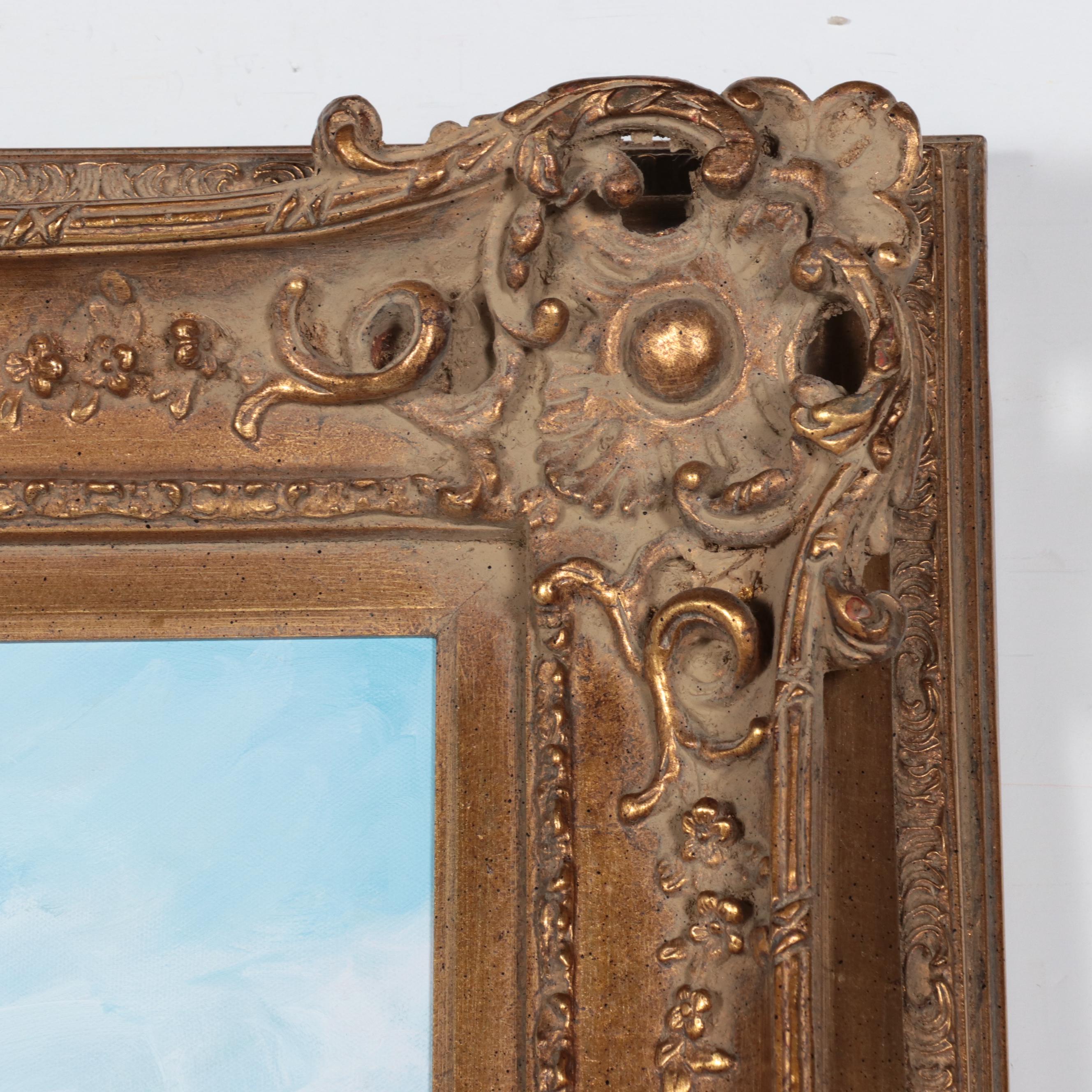 Suzanne French Luker Oil Painting of Garden Scene