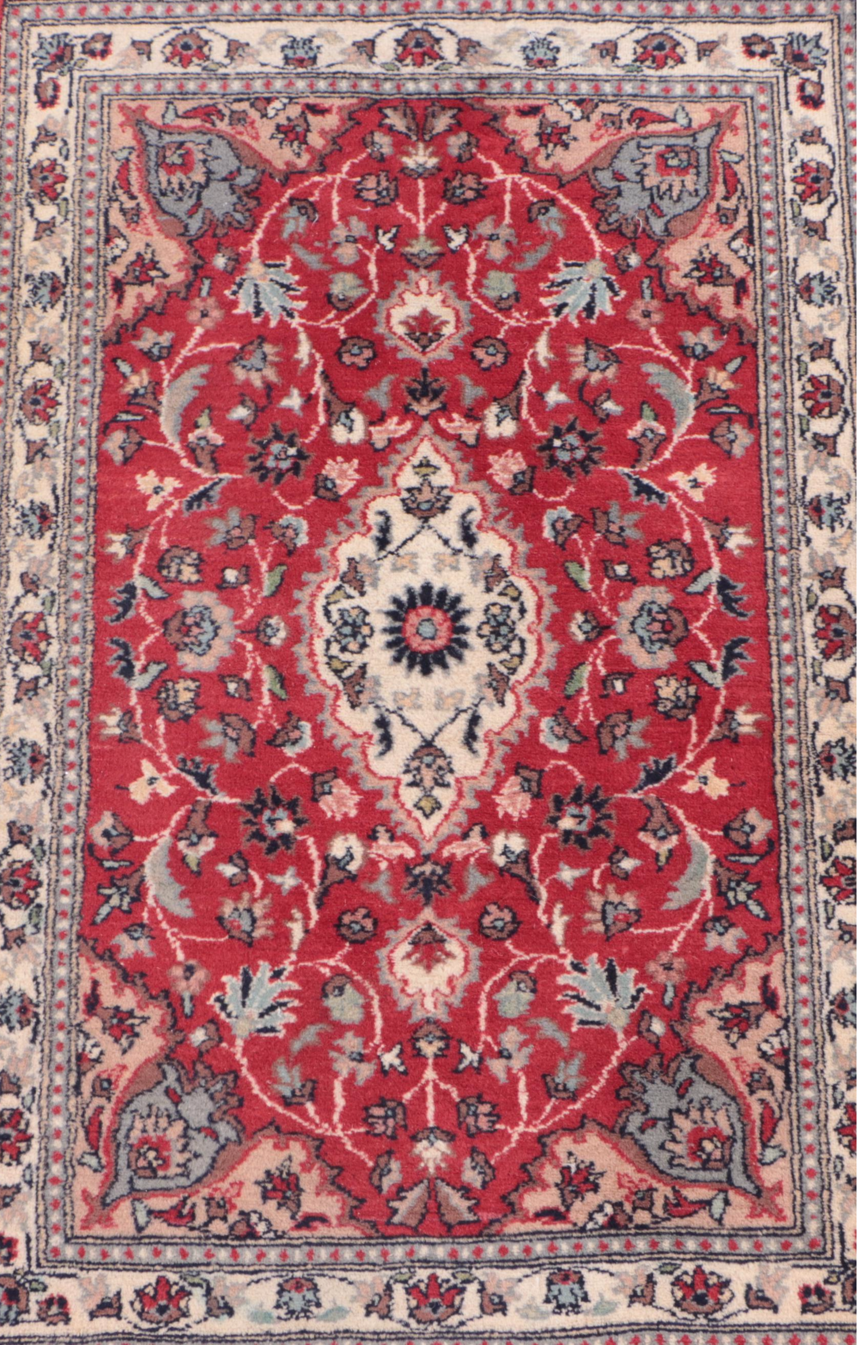 2'2 x 3'9 Hand-Knotted Sino-Persian Kashan Accent Rug