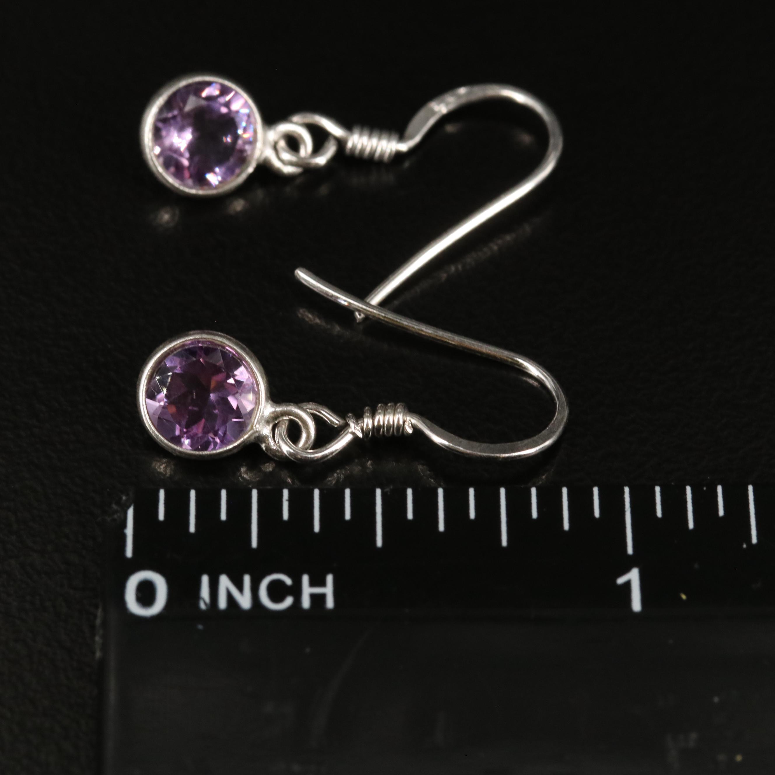 Sterling Amethyst Drop Earrings