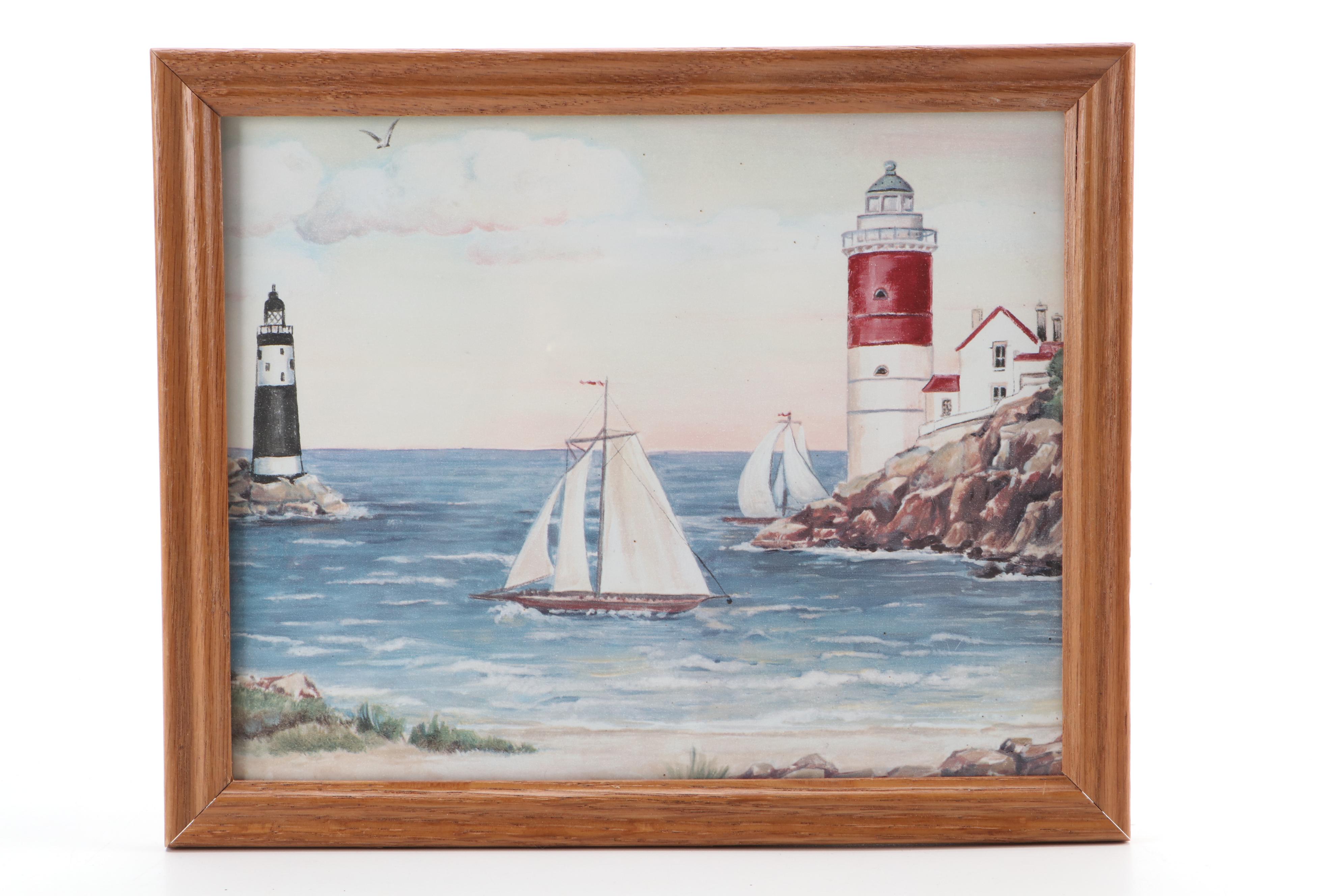 "Titanic: An Illustrated History" by Ballard with Framed Nautical Decor