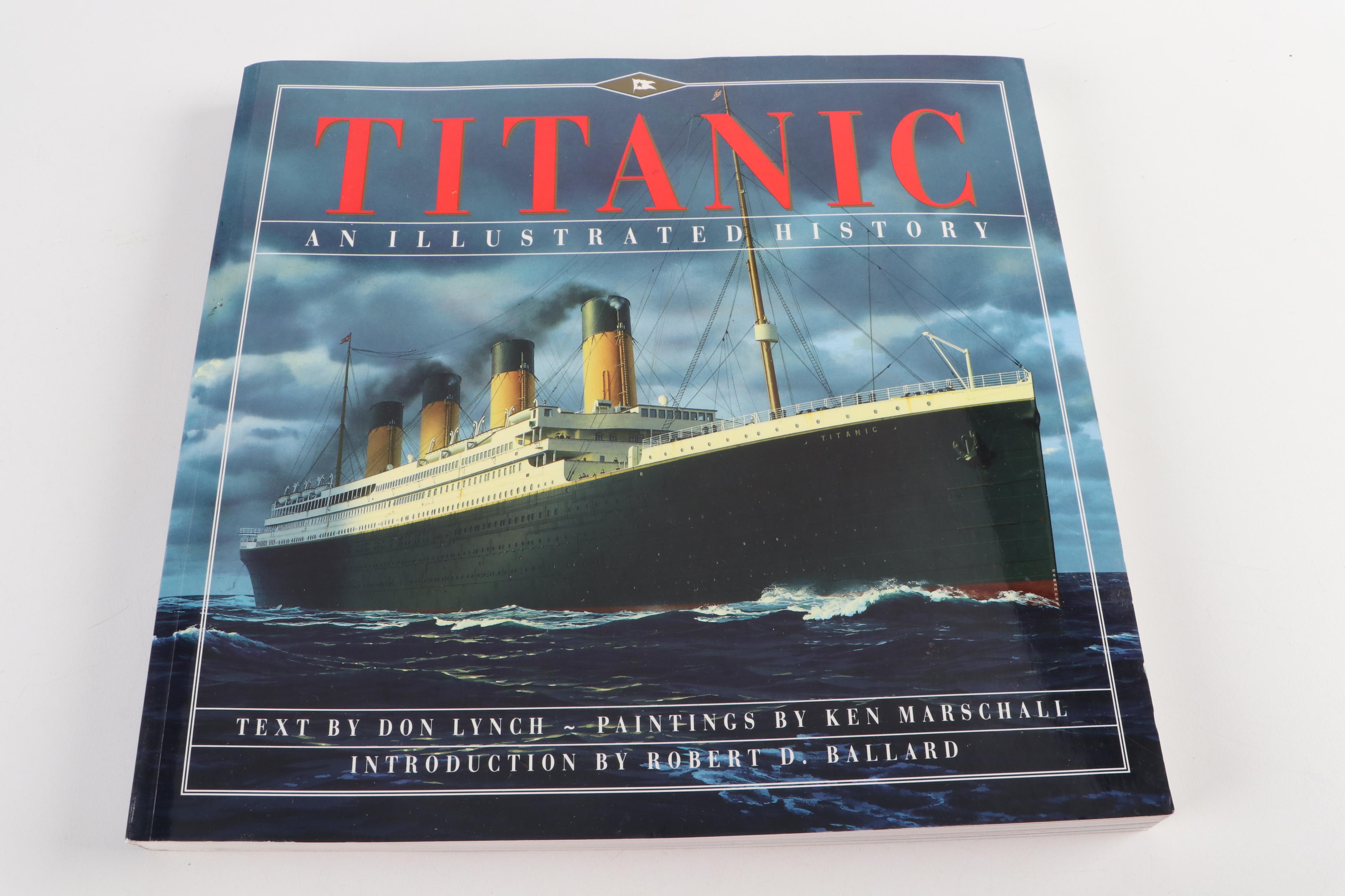 "Titanic: An Illustrated History" by Ballard with Framed Nautical Decor