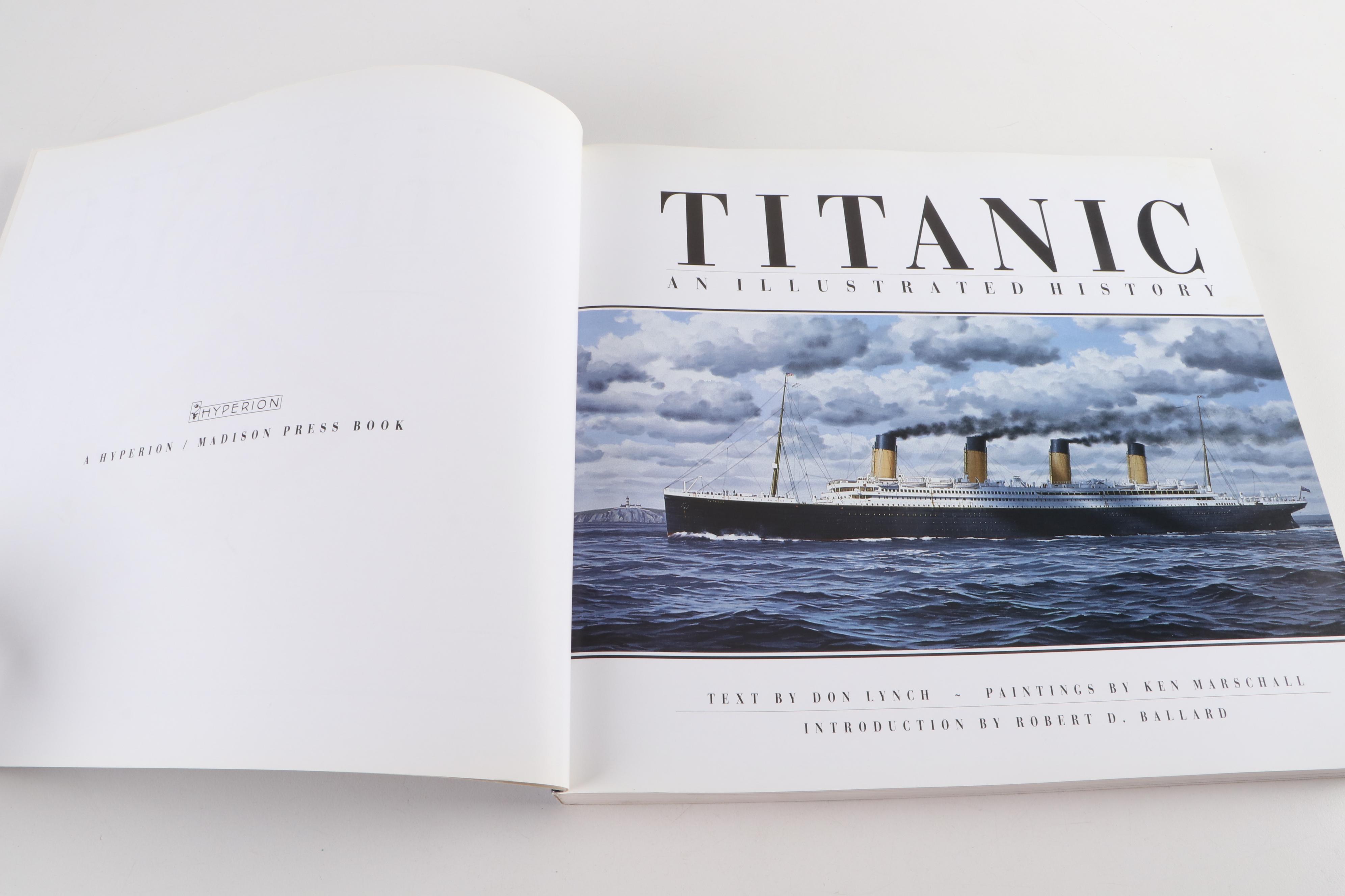 "Titanic: An Illustrated History" by Ballard with Framed Nautical Decor