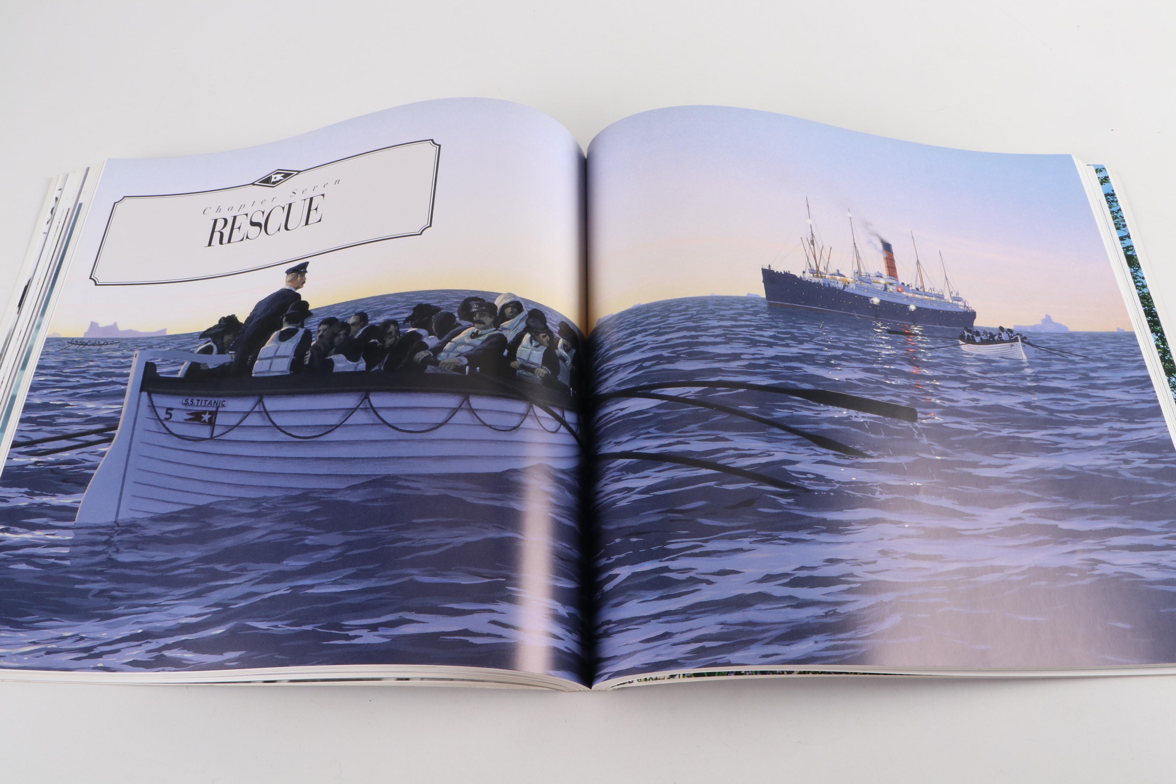 "Titanic: An Illustrated History" by Ballard with Framed Nautical Decor