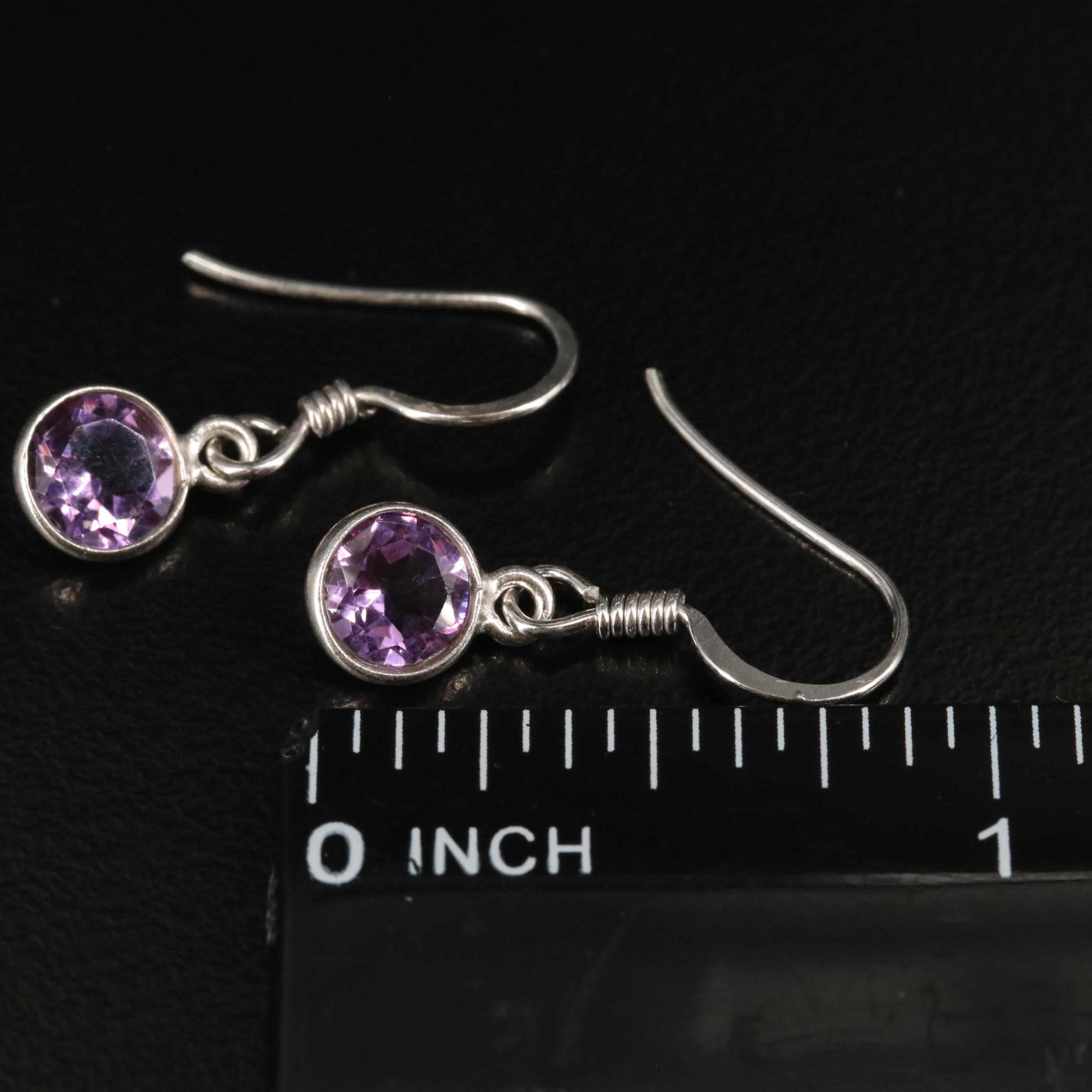Sterling Amethyst Drop Earrings