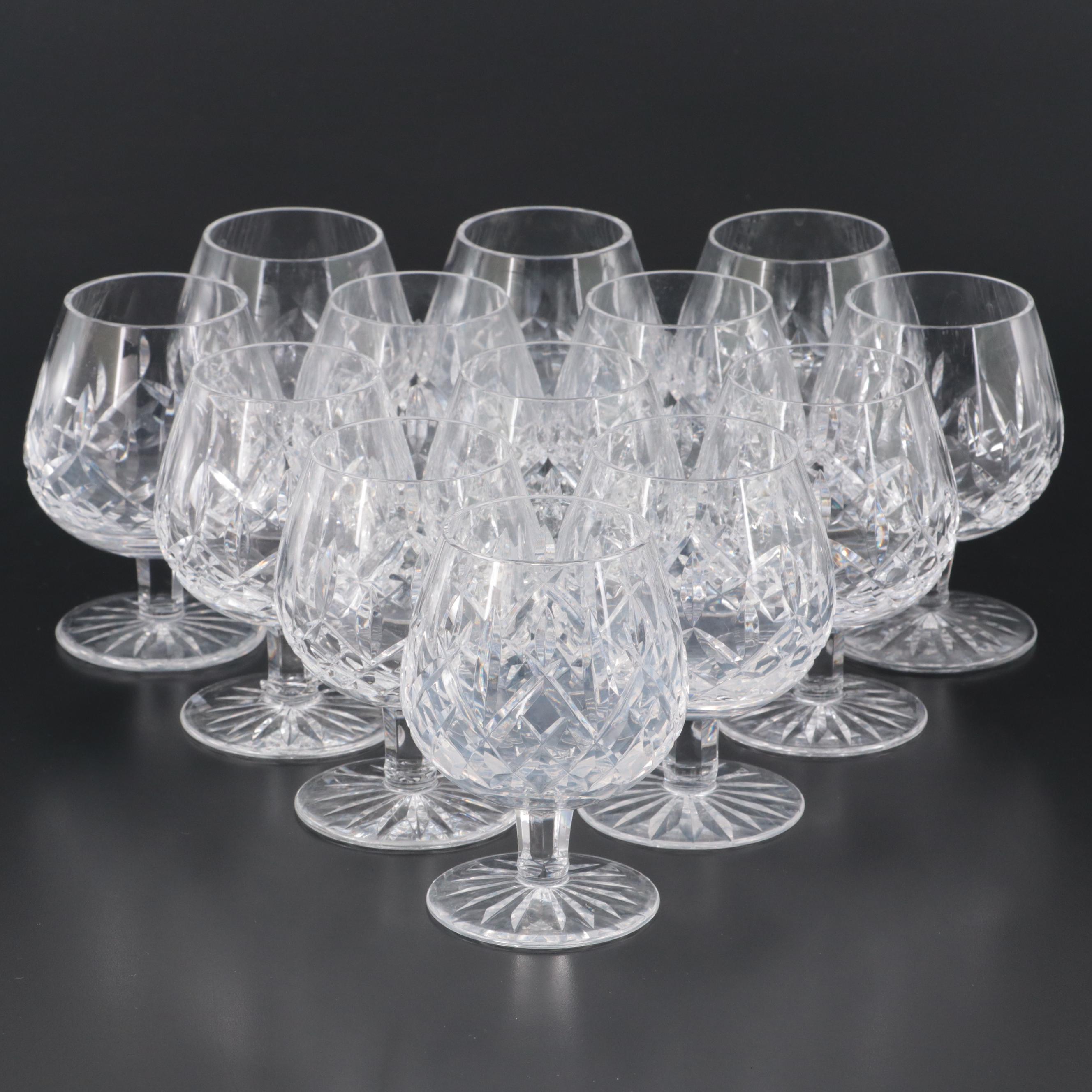 Waterford Crystal "Lismore" Brandy Snifters, Mid/Late 20th Century