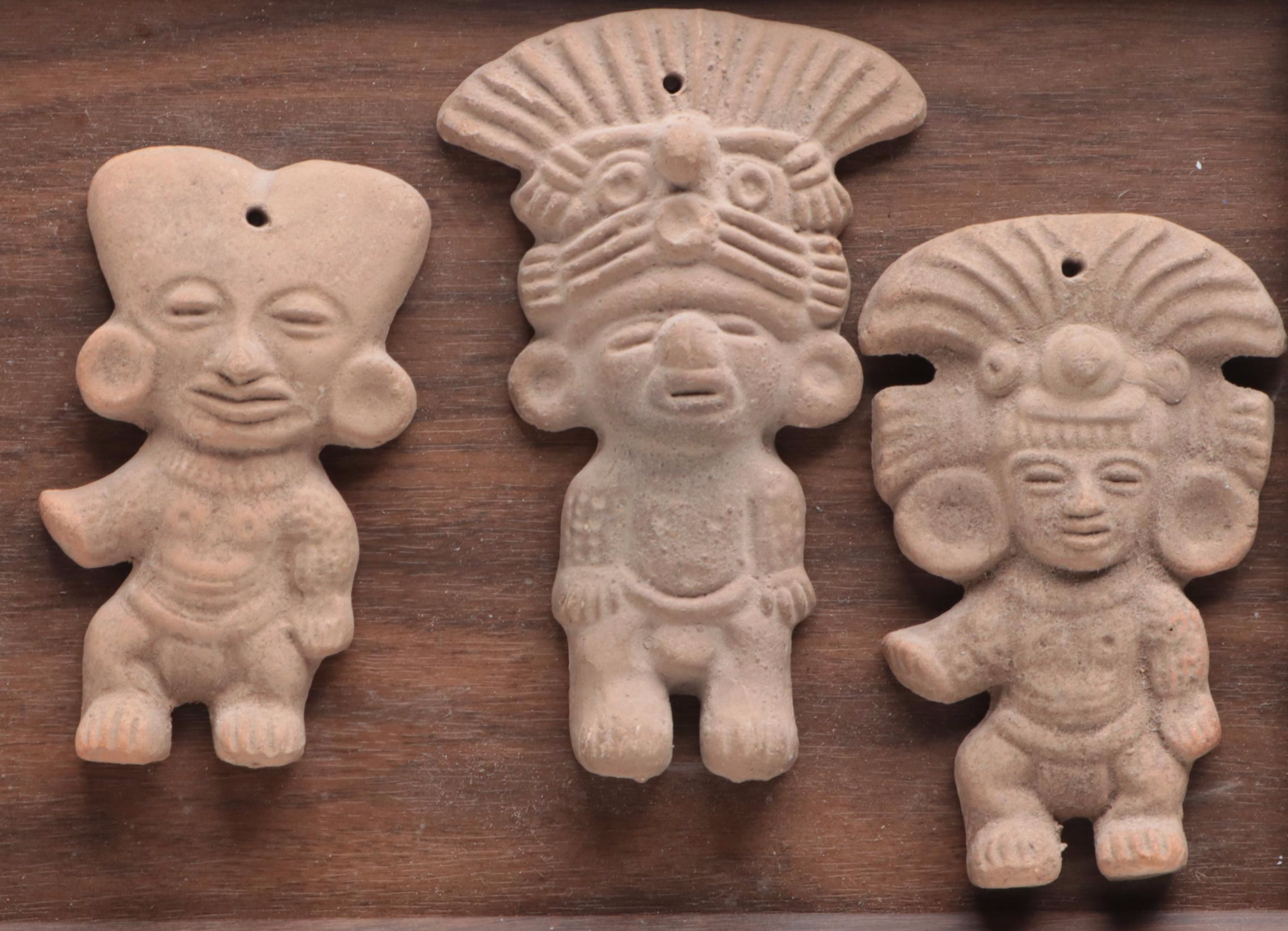 Pre-Columbian Style Chupicuaro Figures with Merida Footed Bowls
