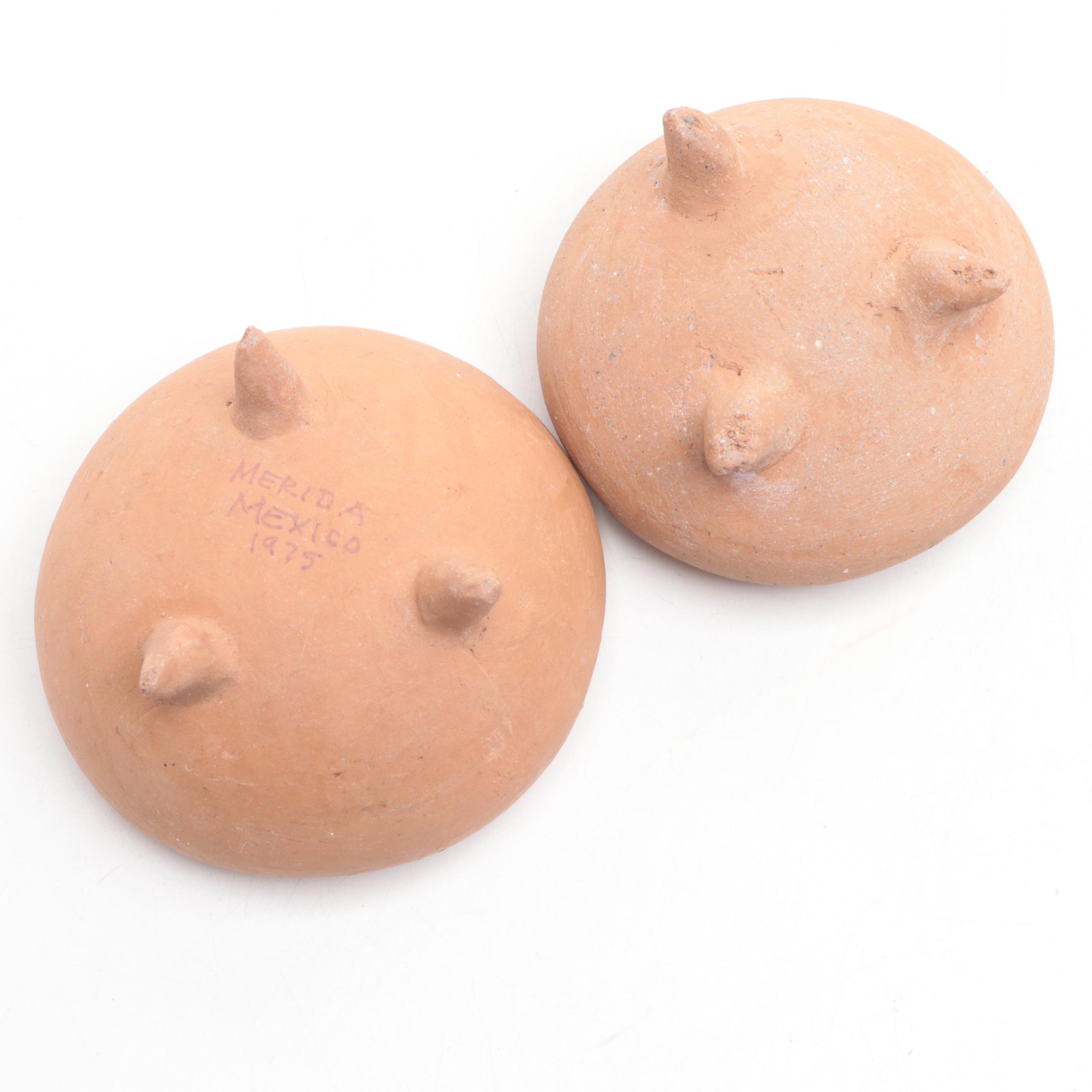 Pre-Columbian Style Chupicuaro Figures with Merida Footed Bowls