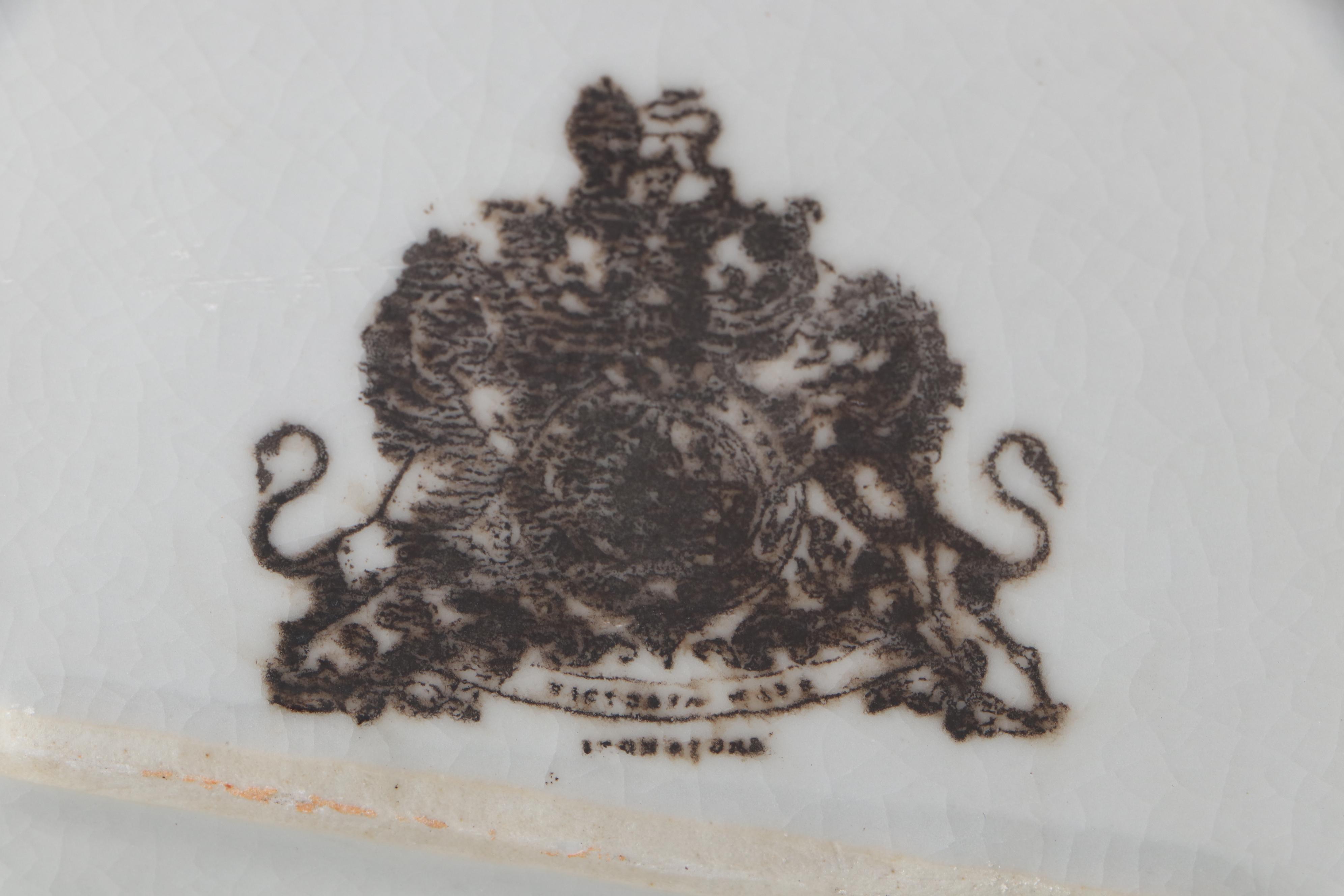 Chinese Crackle Glaze Garden Motif Planter with Other Transferware Cache Pot