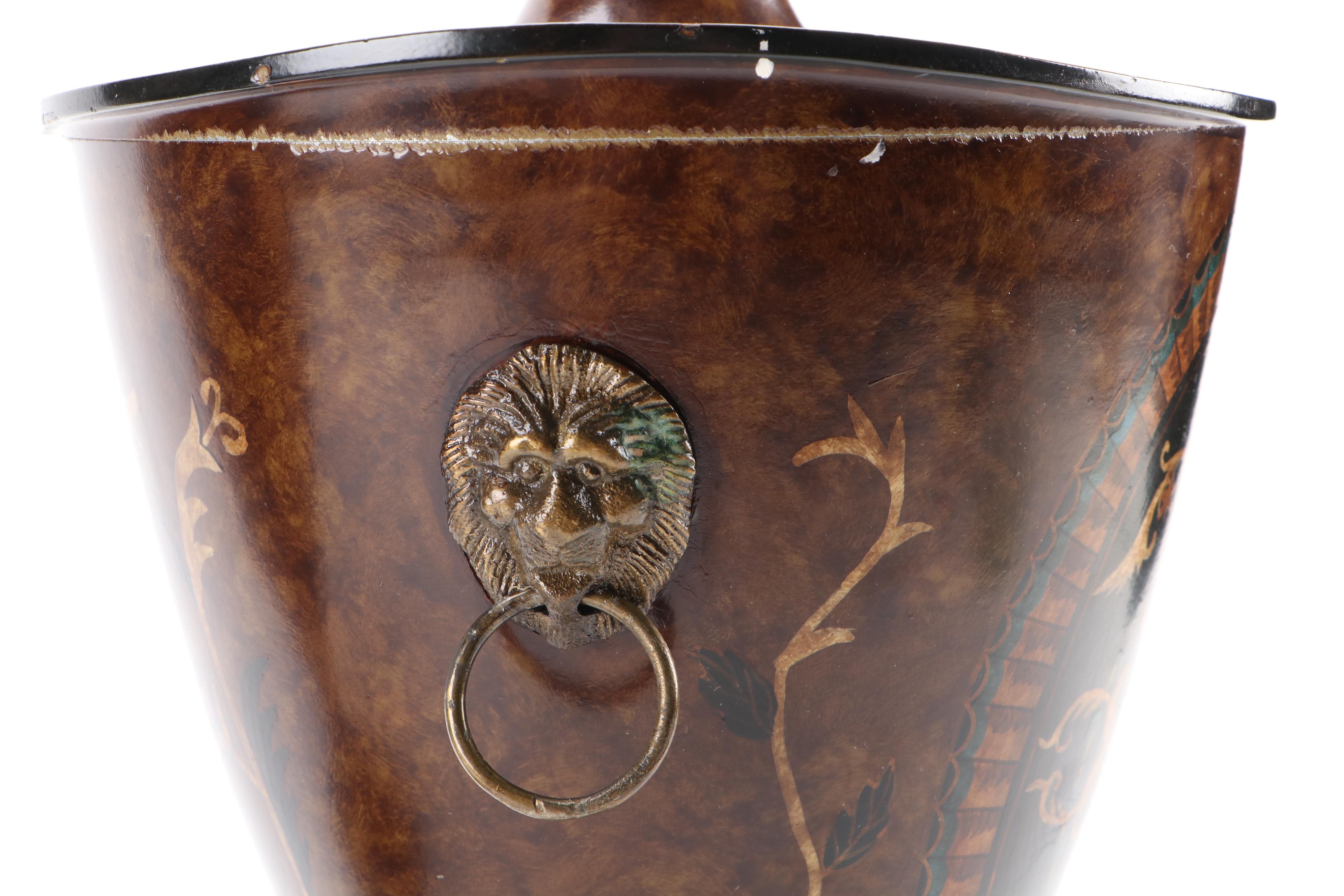 Castilian Imports Neoclassical Style Metal Urn Pair