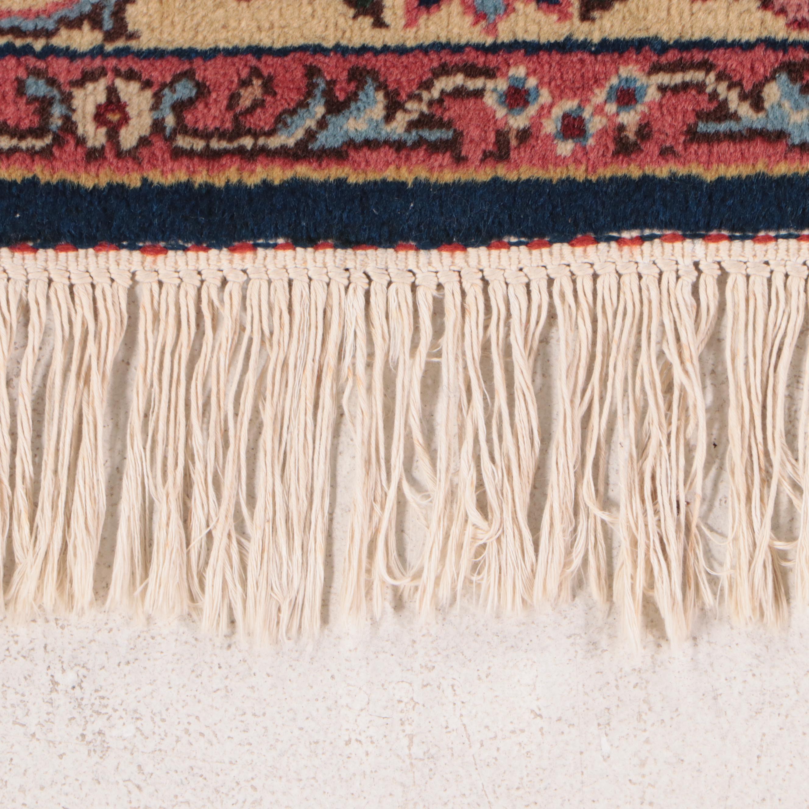 4'1 x 6'7 Hand-Knotted Signed Persian Kerman Area Rug