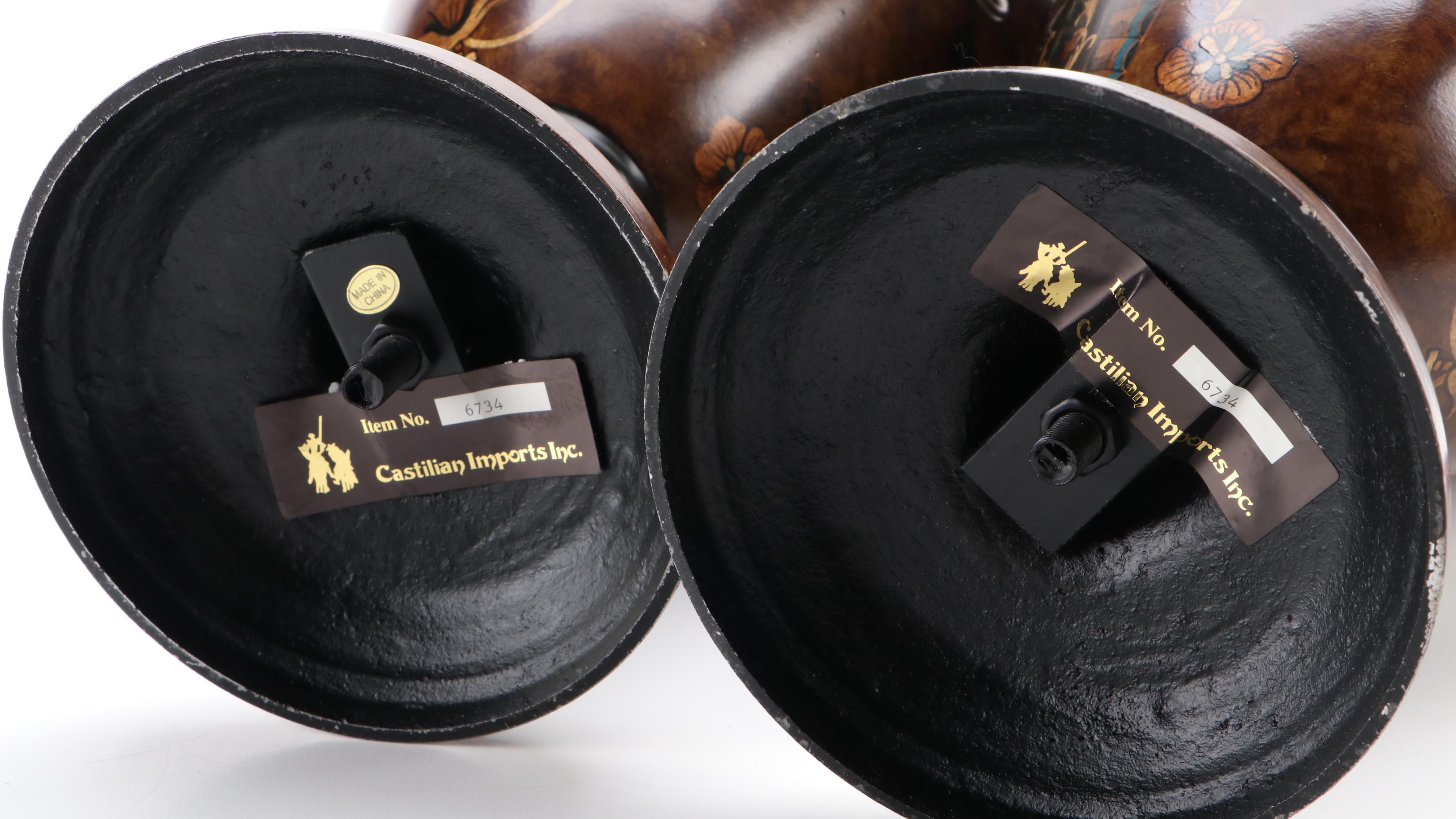 Castilian Imports Neoclassical Style Metal Urn Pair