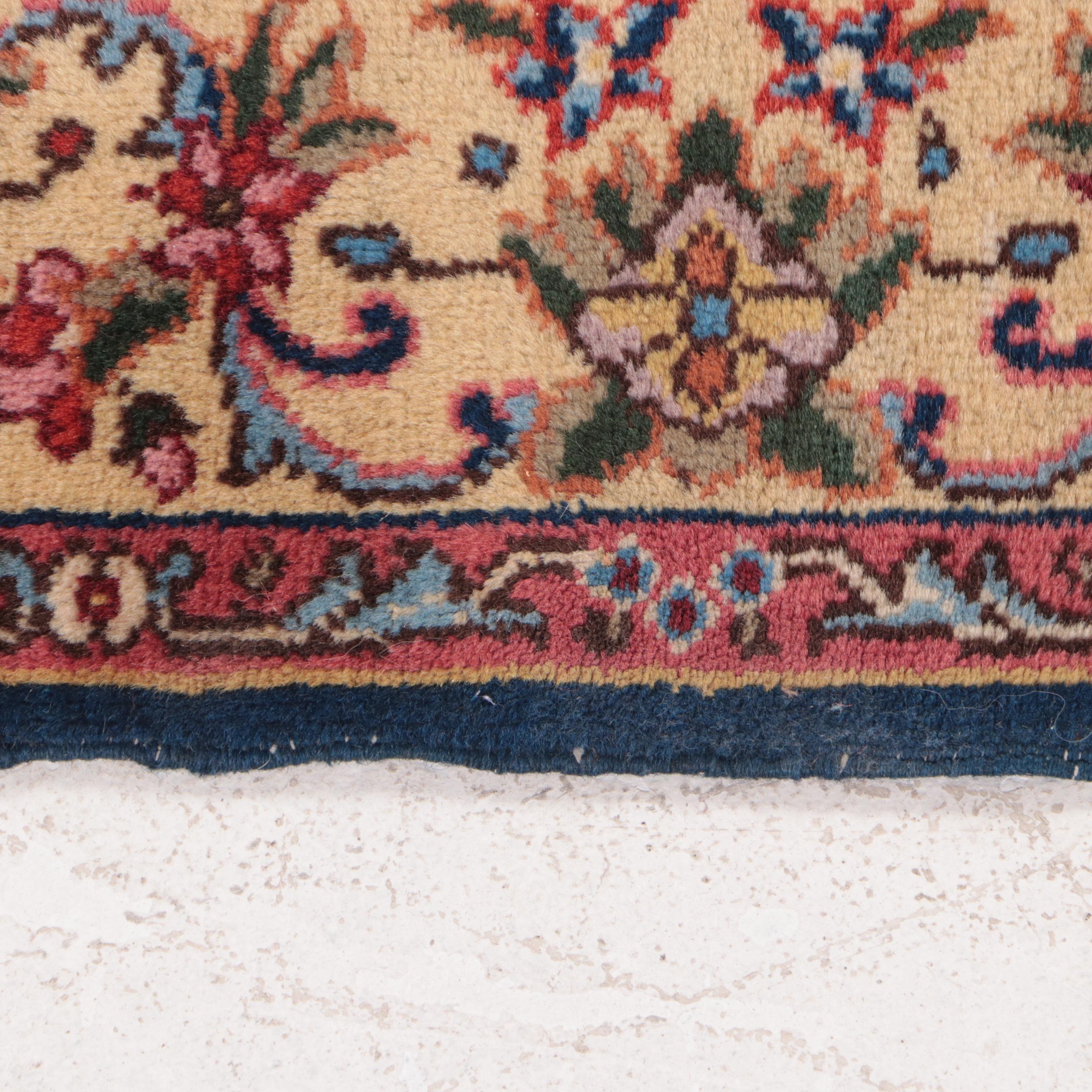 4'1 x 6'7 Hand-Knotted Signed Persian Kerman Area Rug