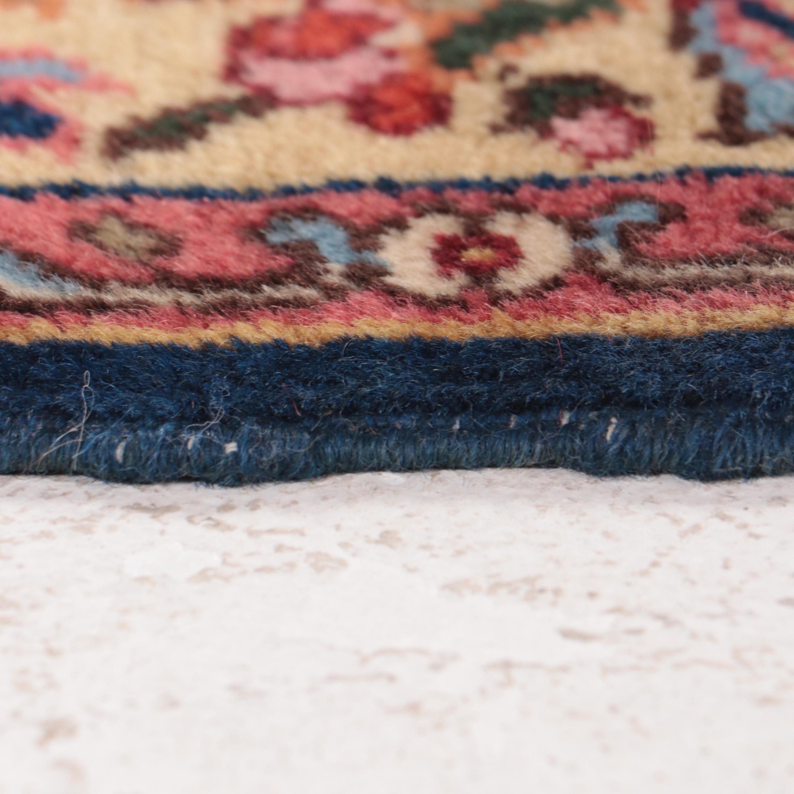 4'1 x 6'7 Hand-Knotted Signed Persian Kerman Area Rug