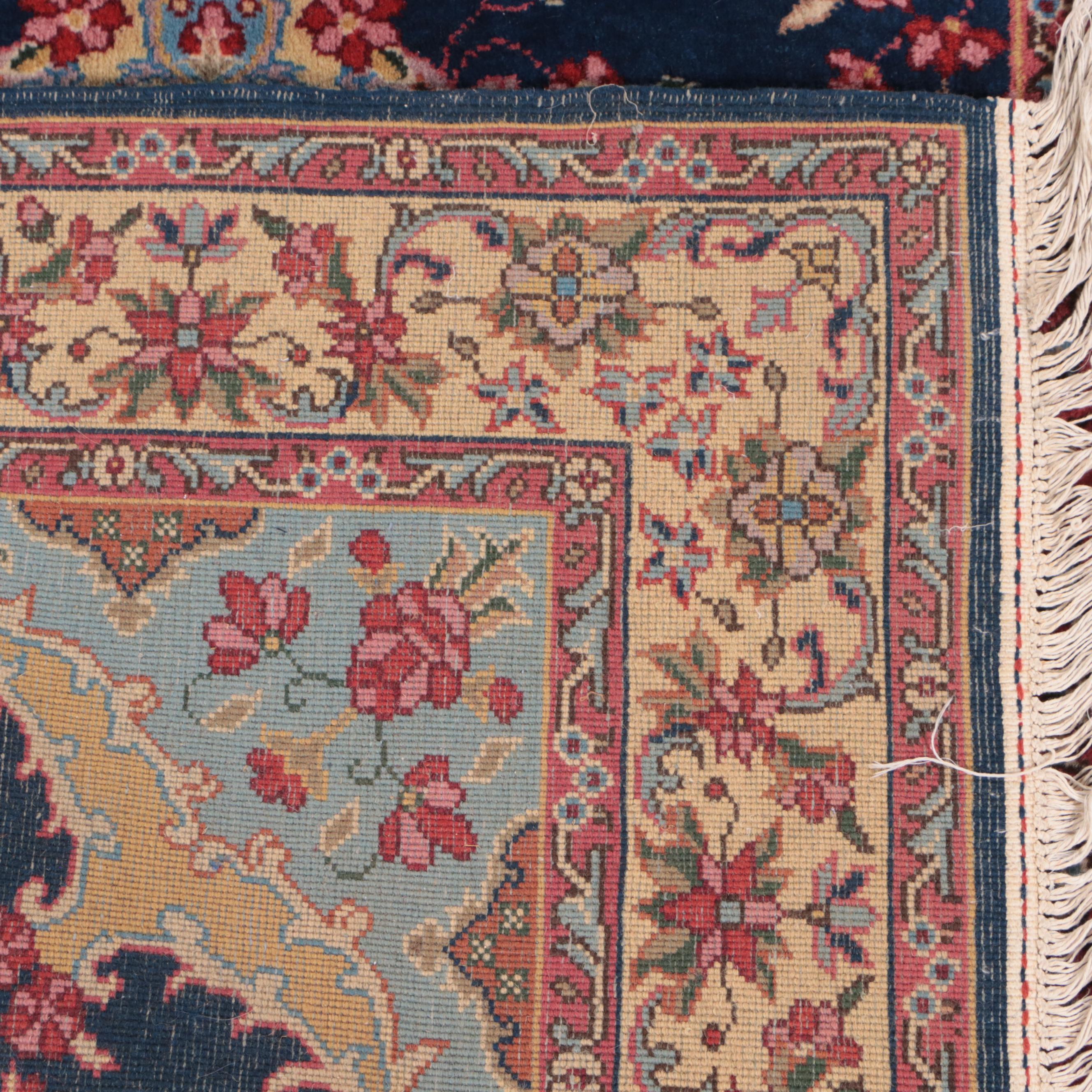 4'1 x 6'7 Hand-Knotted Signed Persian Kerman Area Rug