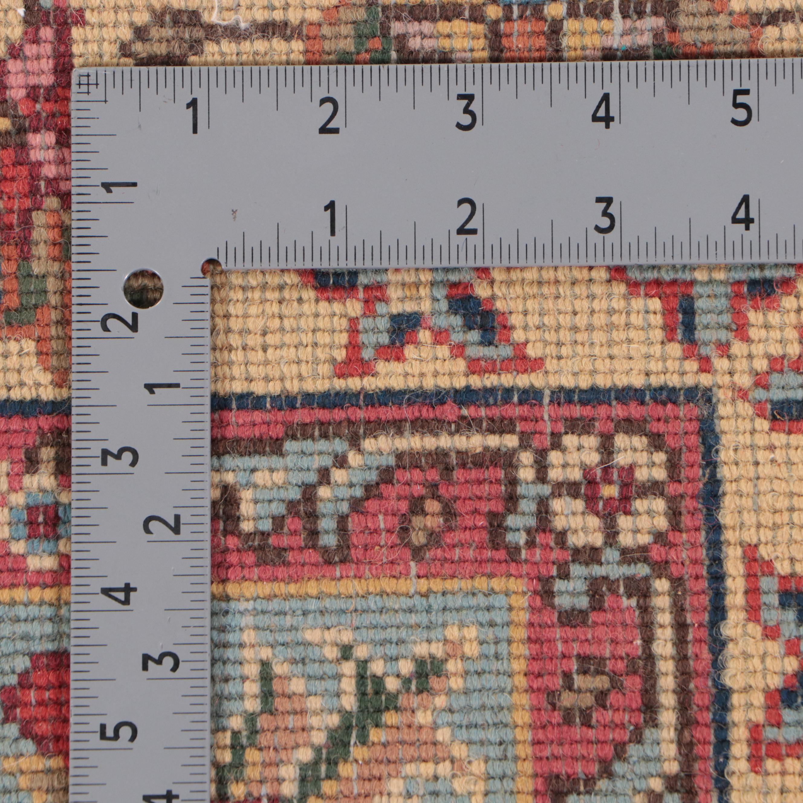 4'1 x 6'7 Hand-Knotted Signed Persian Kerman Area Rug