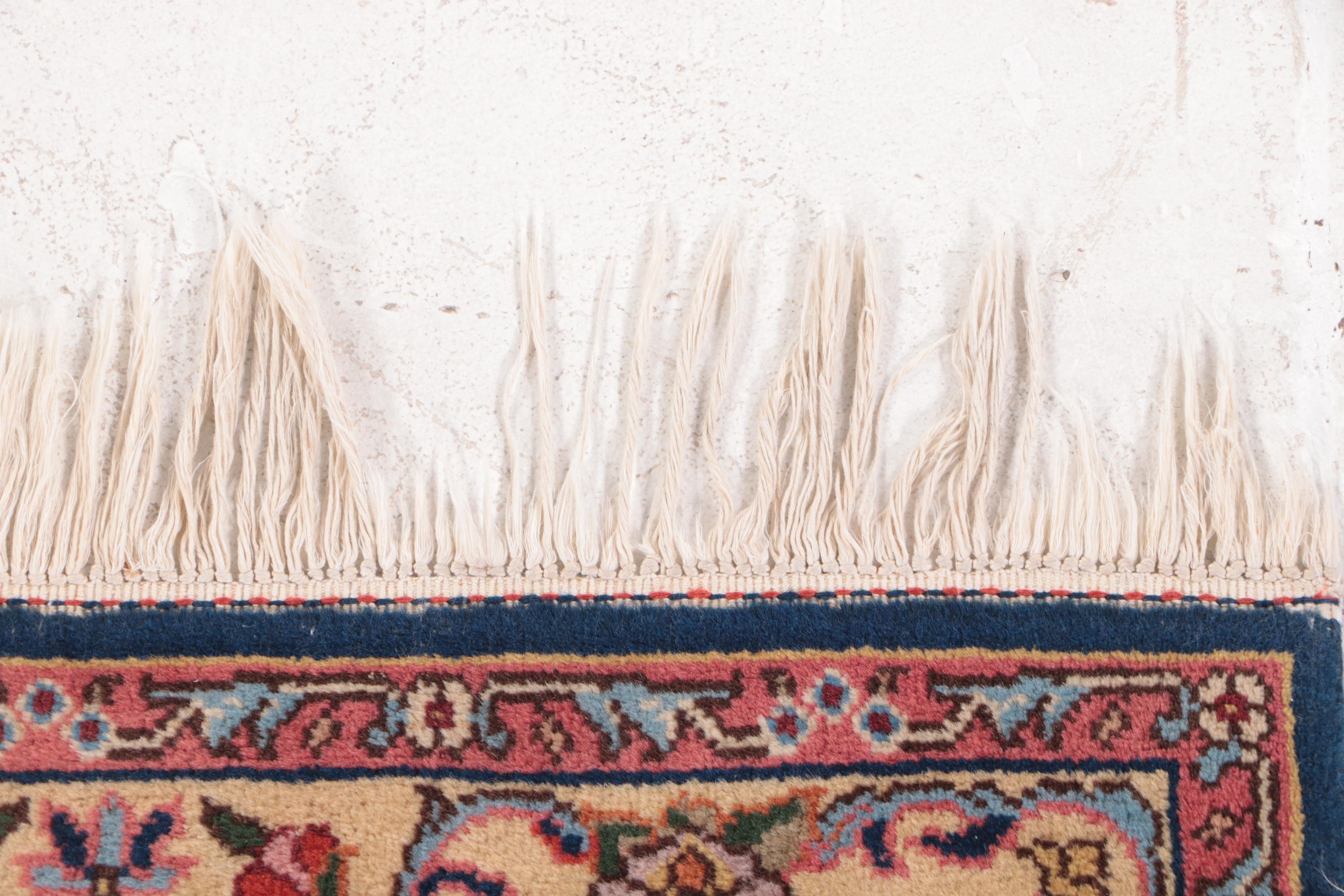 4'1 x 6'7 Hand-Knotted Signed Persian Kerman Area Rug