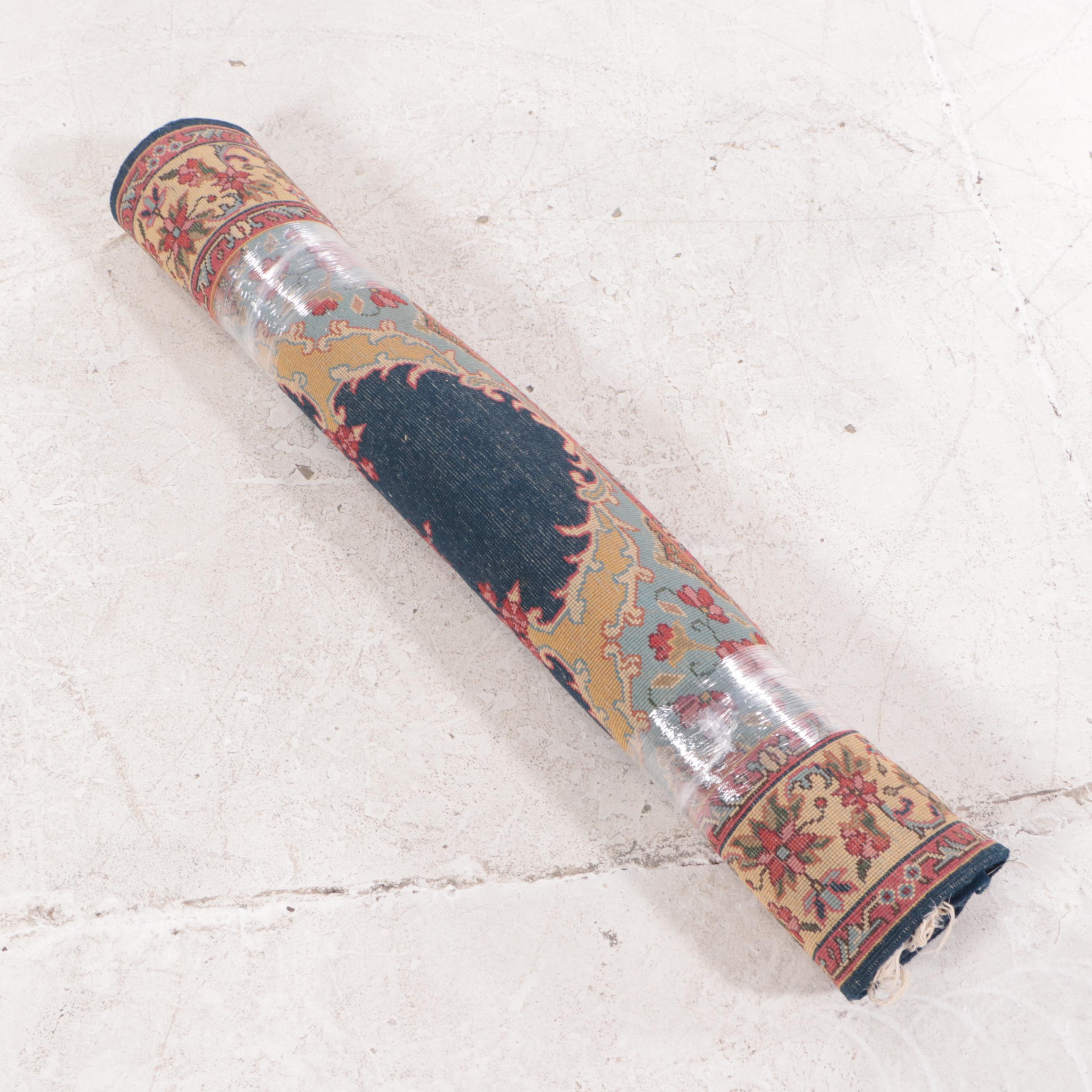 4'1 x 6'7 Hand-Knotted Signed Persian Kerman Area Rug