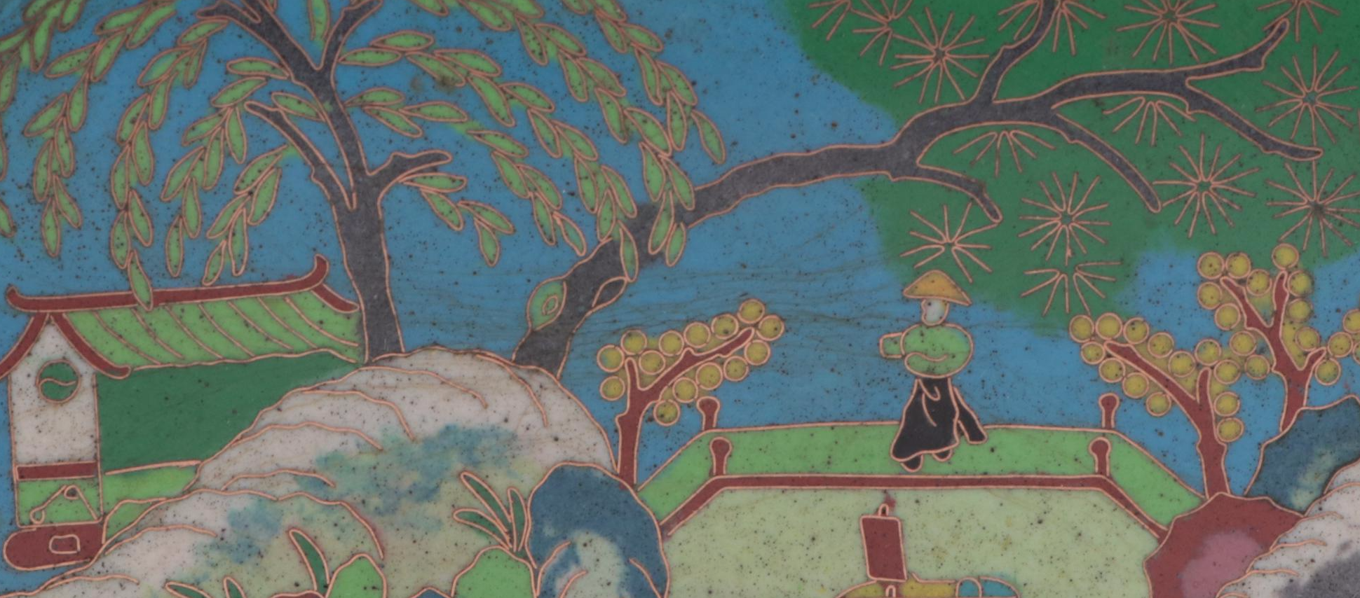 Chinese Cloisonné Hinged Lidded Trinket Box and Casket, Late 20th Century