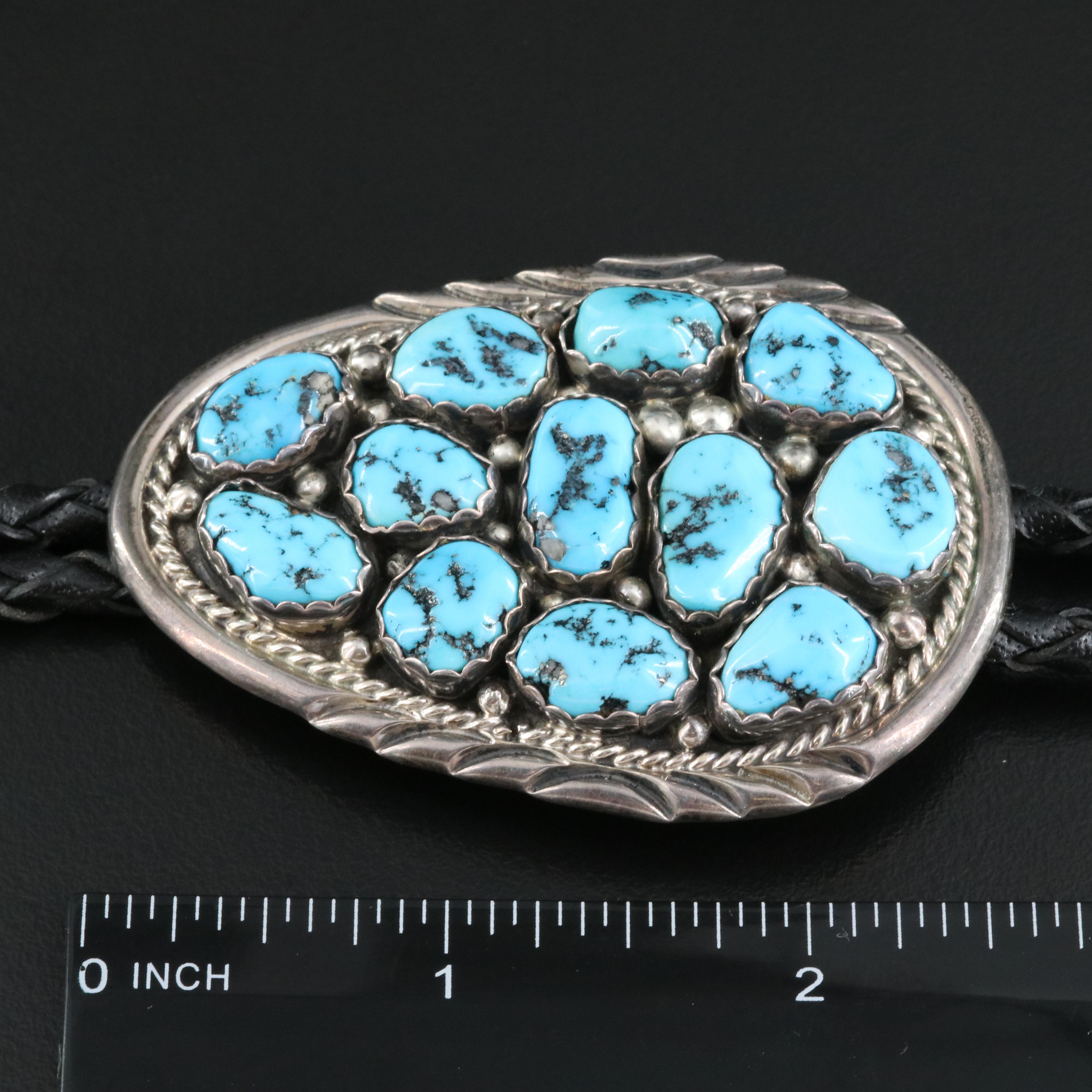 Sterling Turquoise Bolo Tie