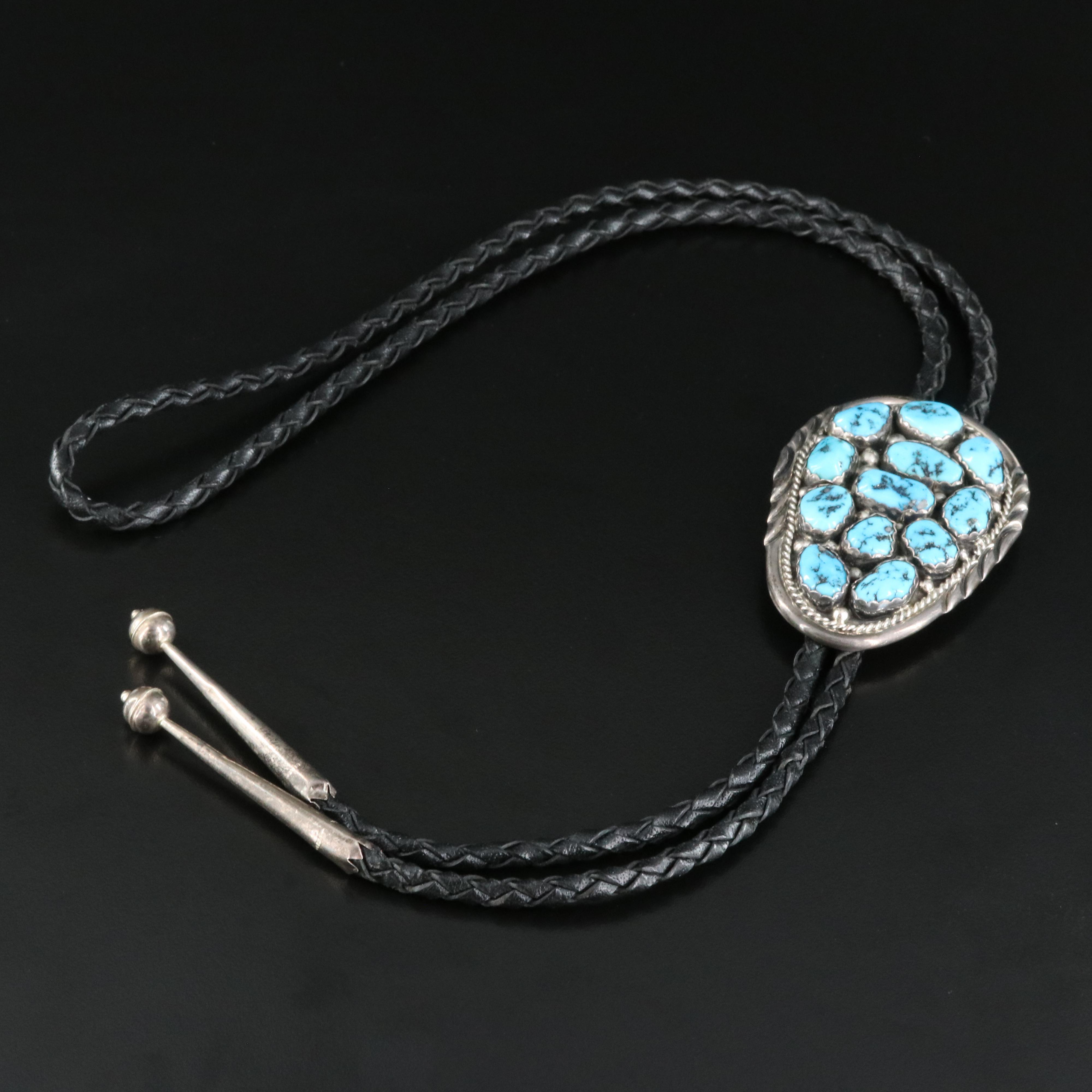 Sterling Turquoise Bolo Tie