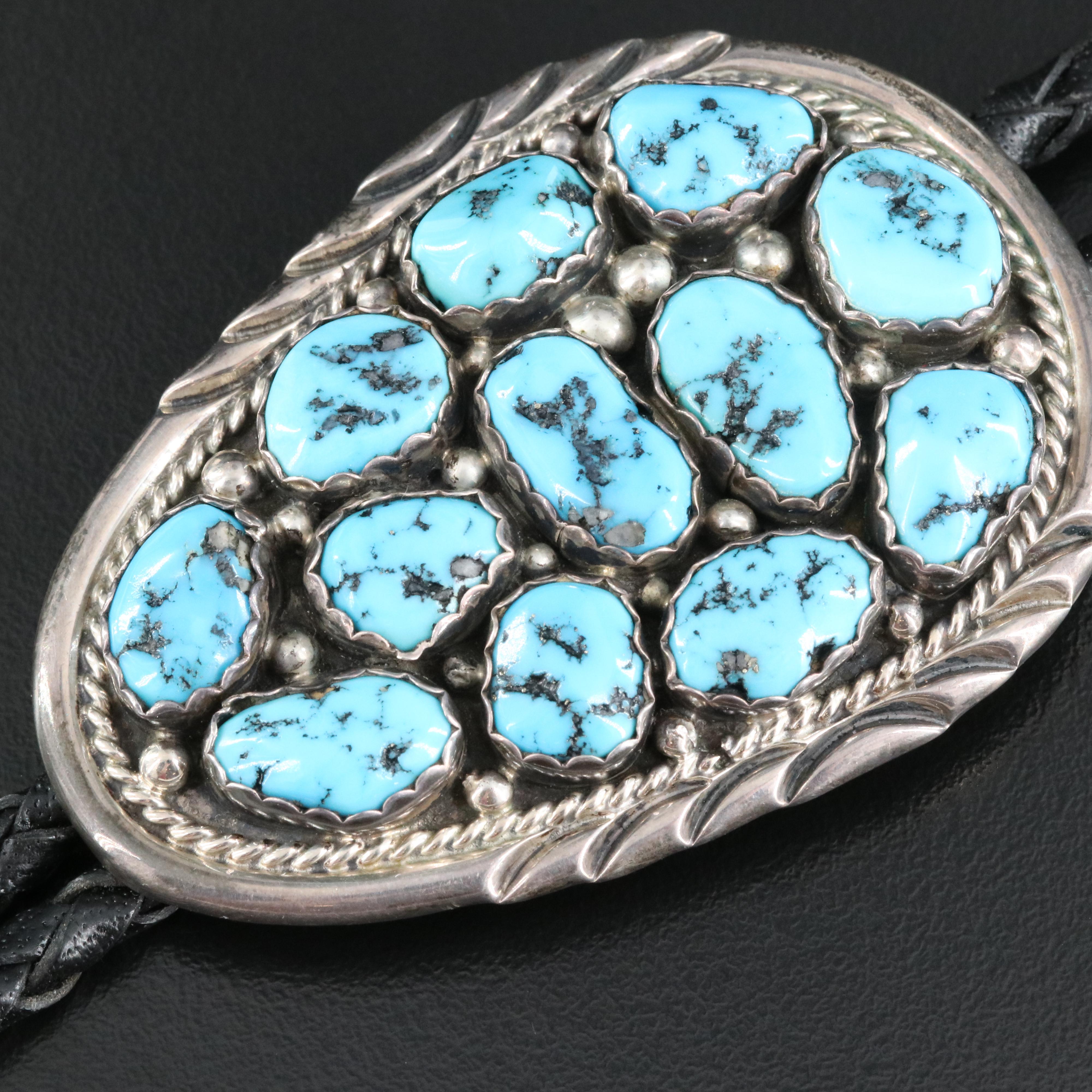 Sterling Turquoise Bolo Tie