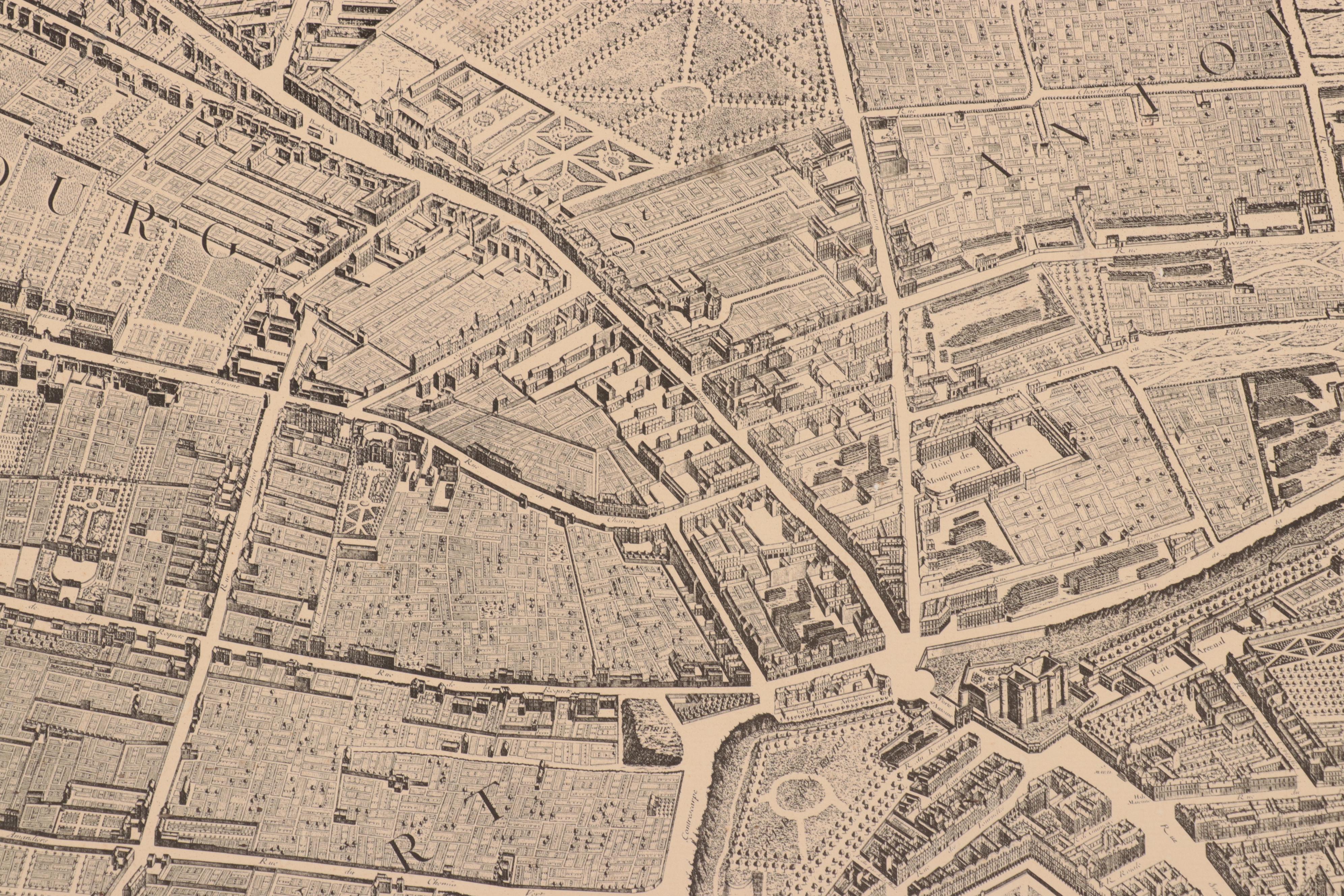 Historic Urban Plans Lithograph Map "Plan de Paris"