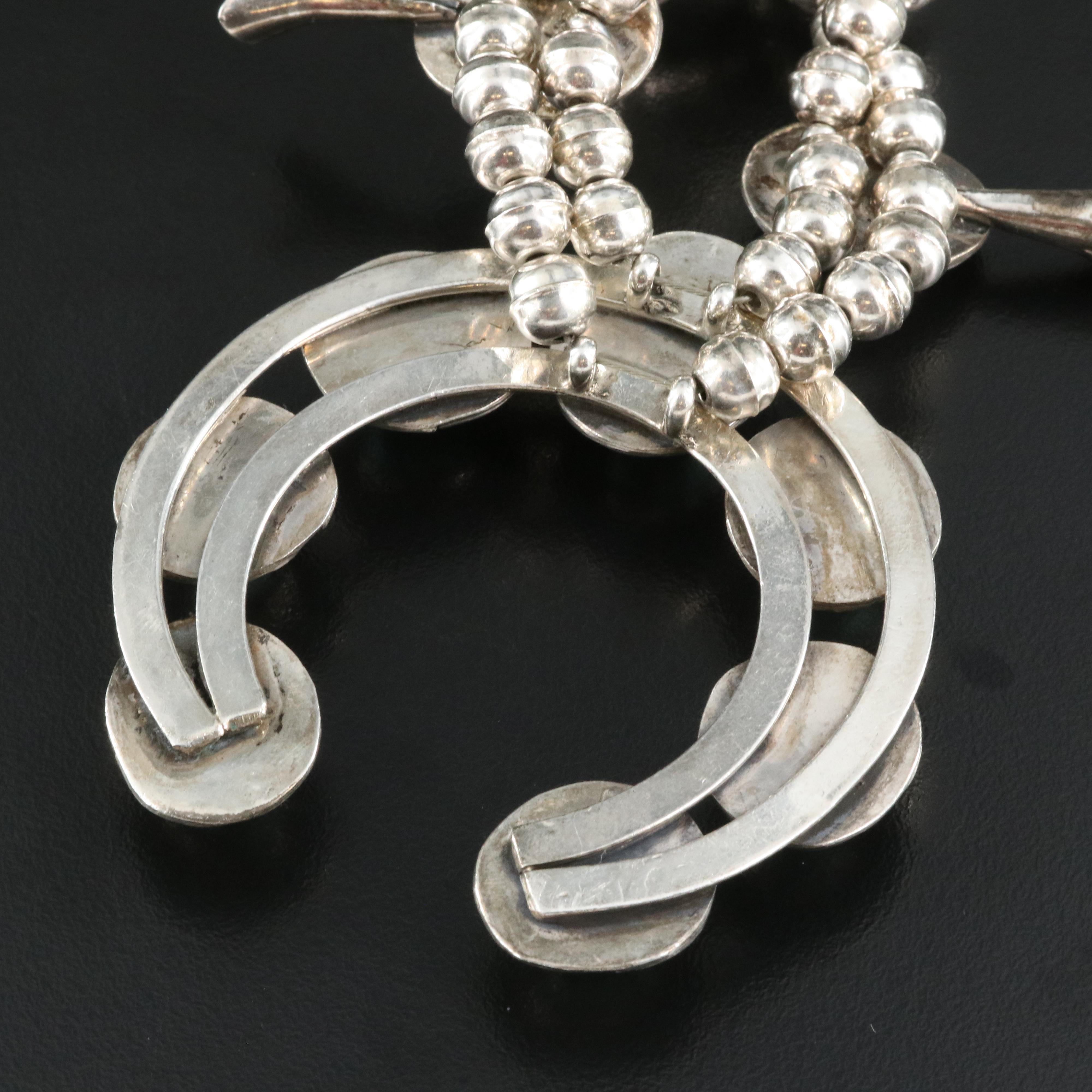 Sterling Turquoise Squash Blossom Necklace