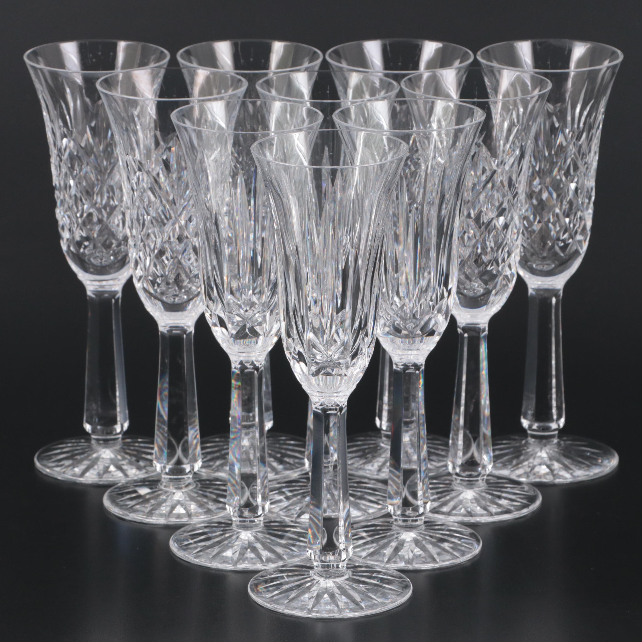 Waterford Crystal "Ballyshannon" and "Drogheda" Champagne Flutes