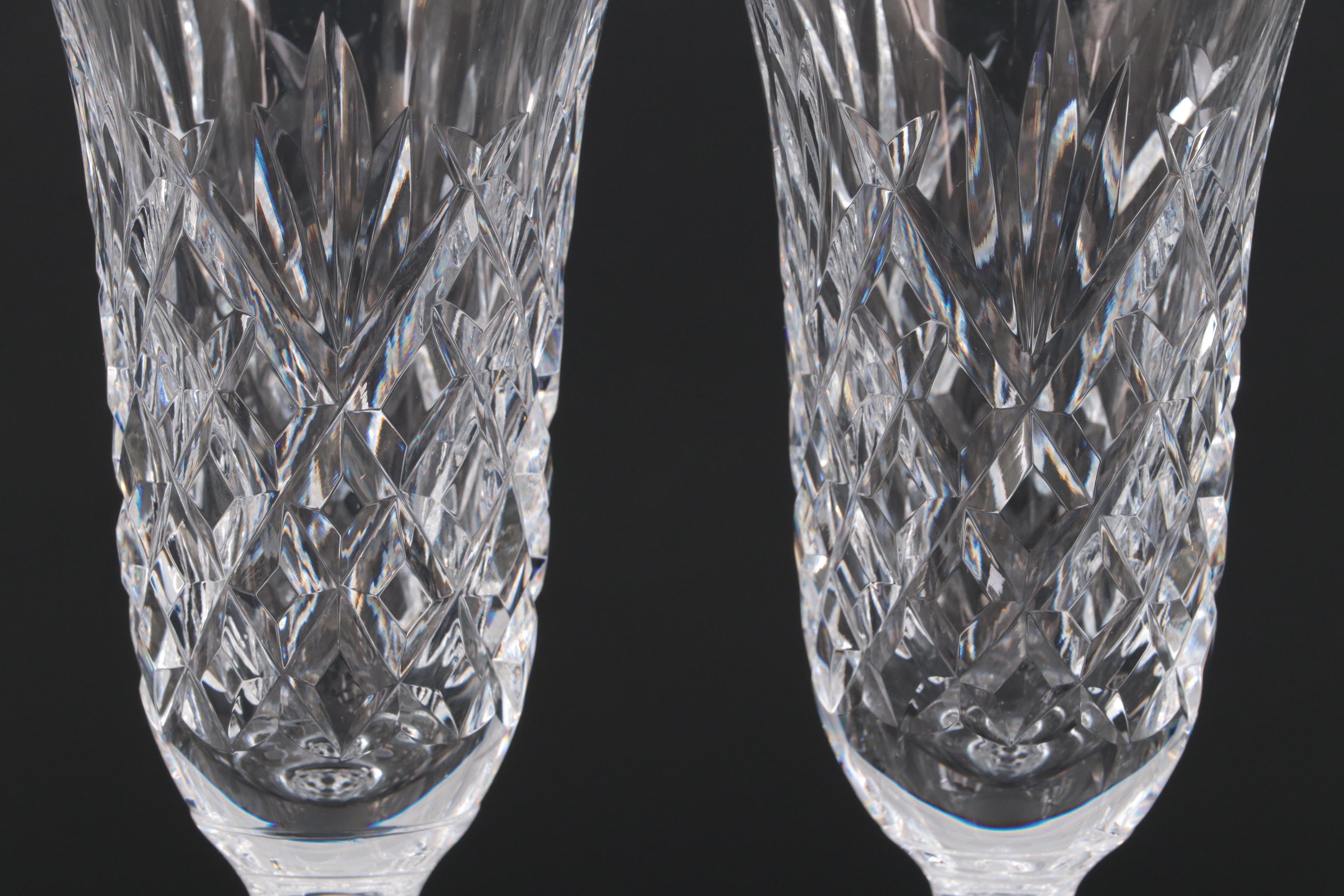 Waterford Crystal "Ballyshannon" and "Drogheda" Champagne Flutes