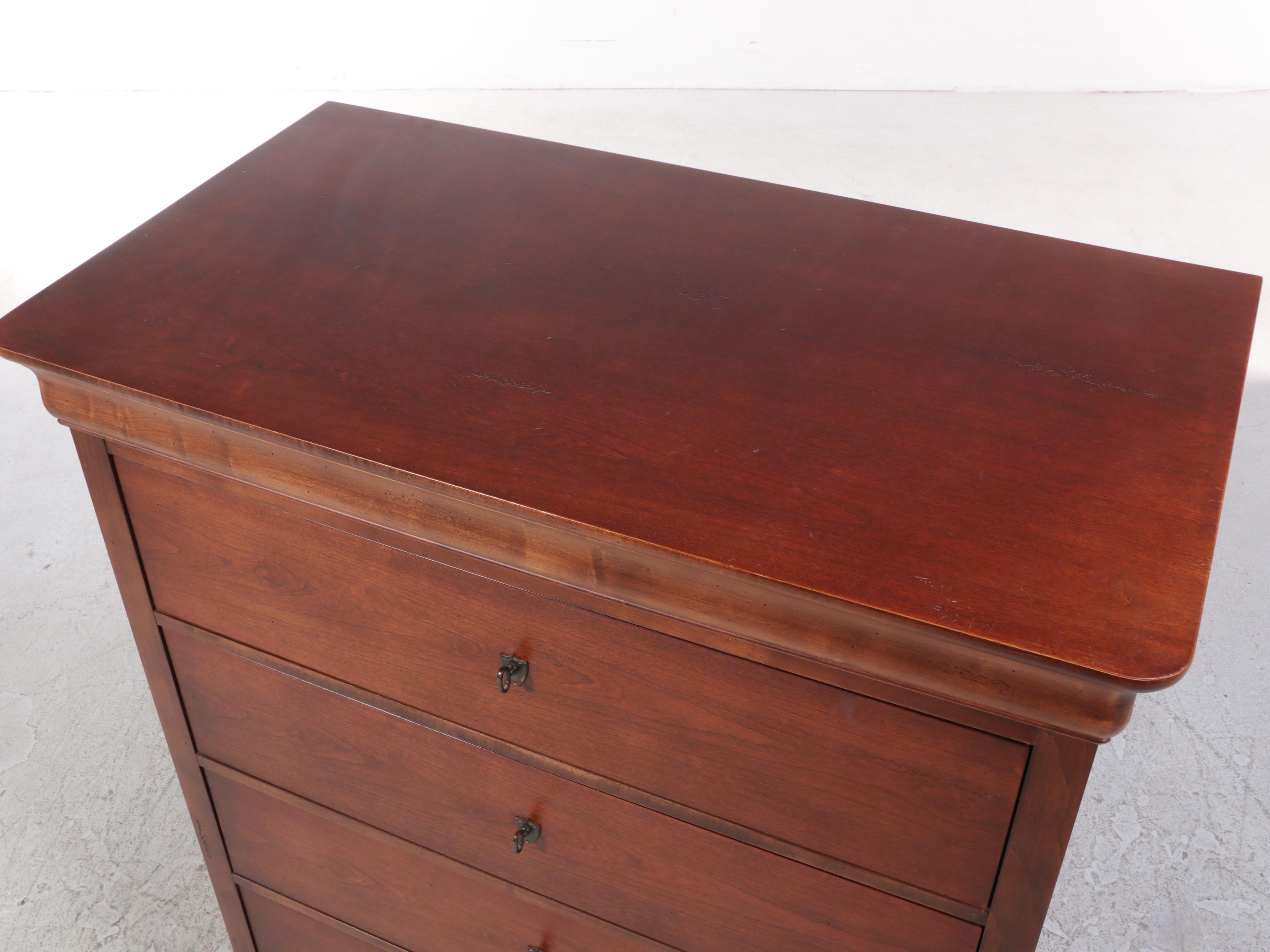 National Mt. Airy Louis Philippe Style Cherrywood and Maple Six-Drawer Chest