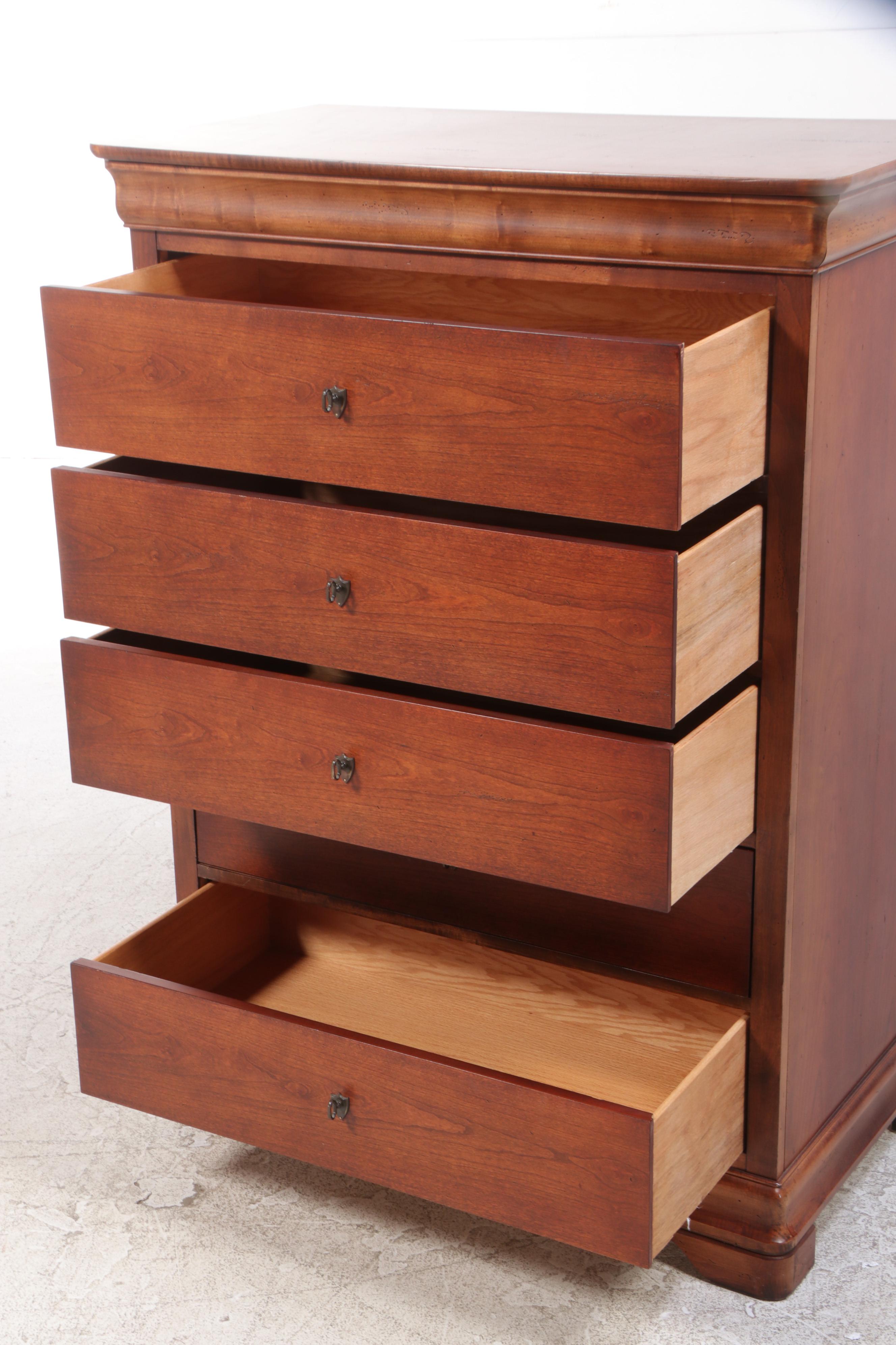 National Mt. Airy Louis Philippe Style Cherrywood and Maple Six-Drawer Chest