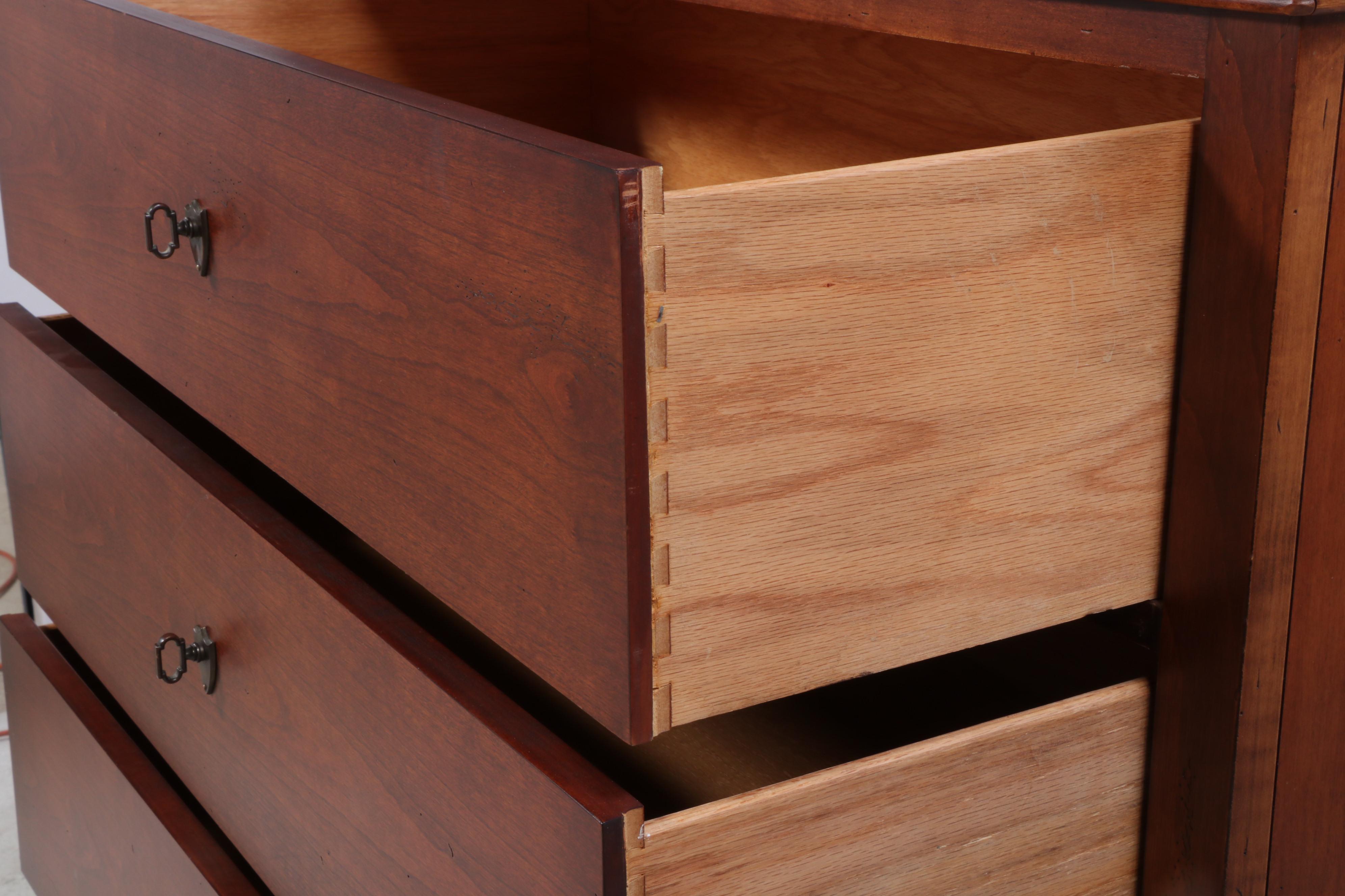 National Mt. Airy Louis Philippe Style Cherrywood and Maple Six-Drawer Chest