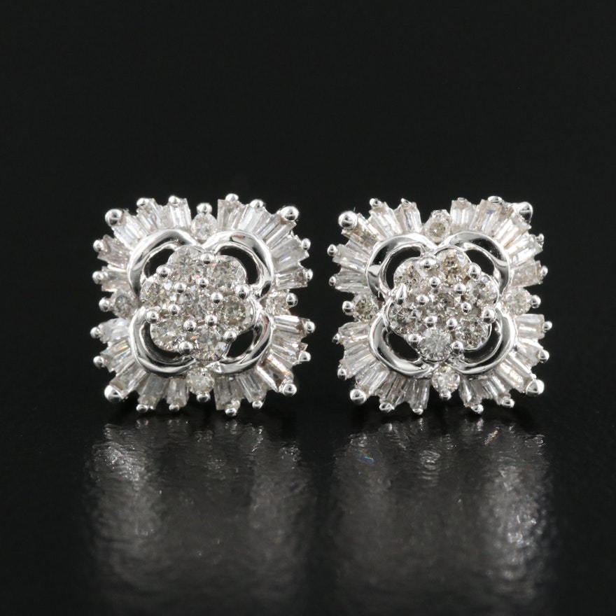 Sterling Diamond Earrings