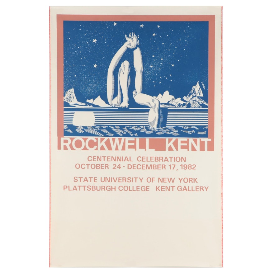 Serigraph Exhibition Poster "Rockwell Kent Centennial Celebration," 1982