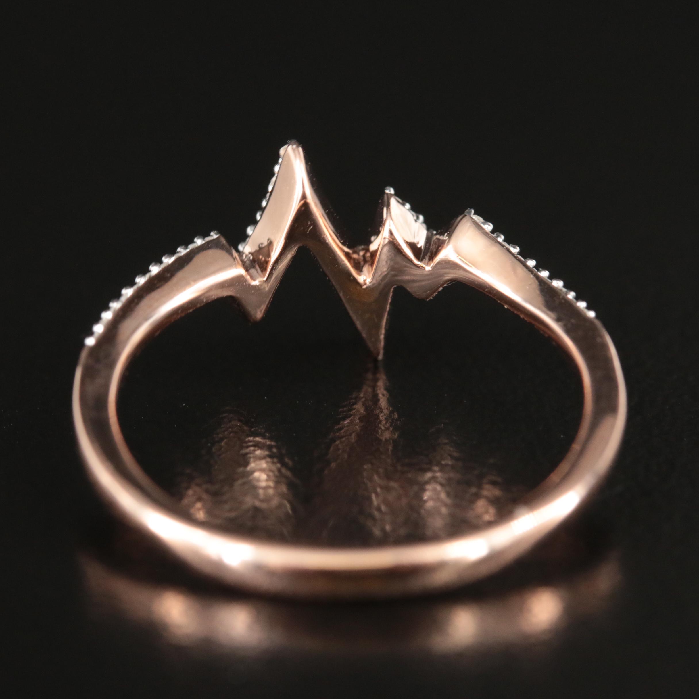 Sterling Diamond Heart Beat Ring