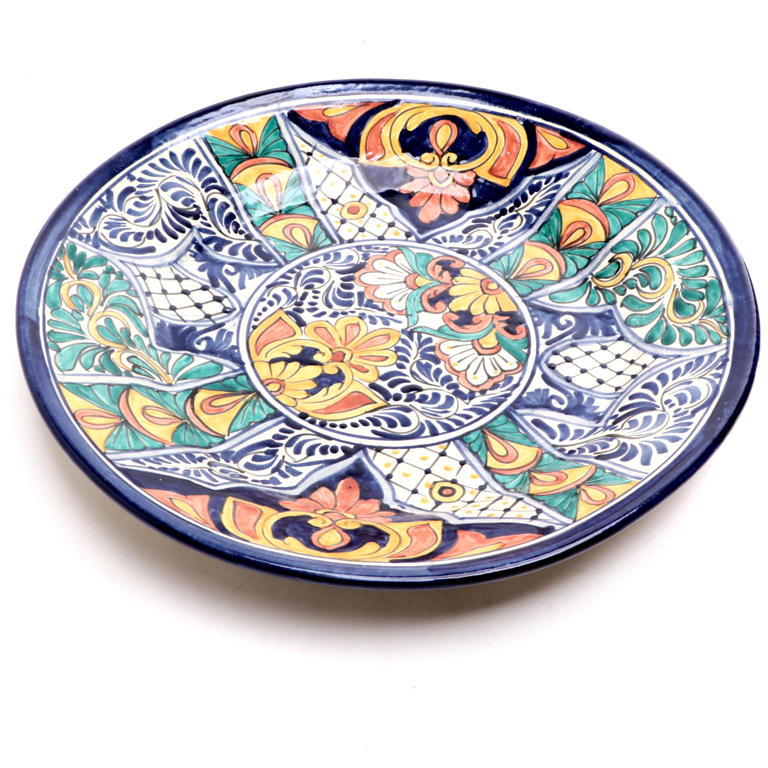 AIBA Mexican Talavera Hand-Painted Large Dish