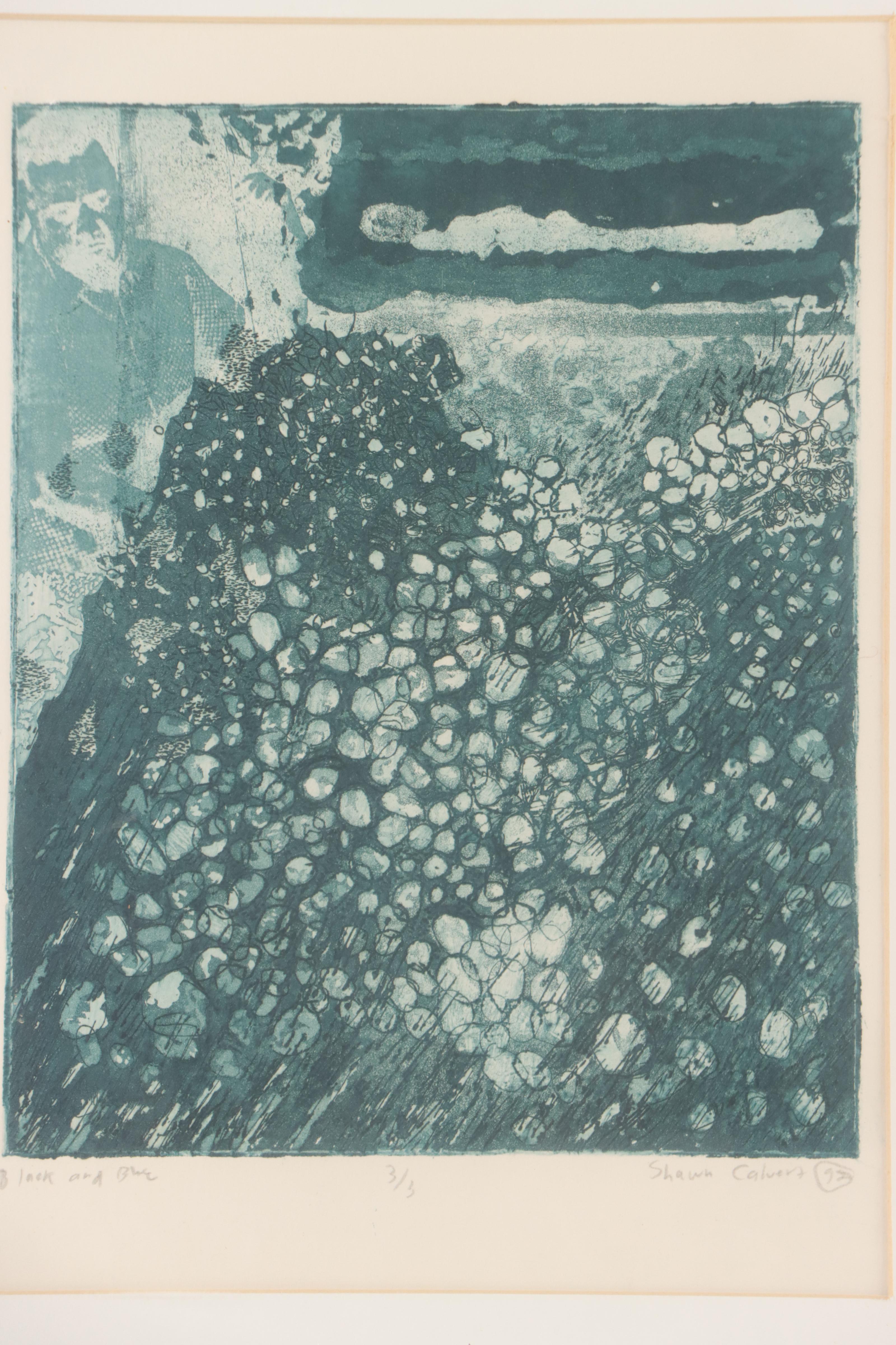 Shawn Calvert Etching "Black and Blue," 1992 and More
